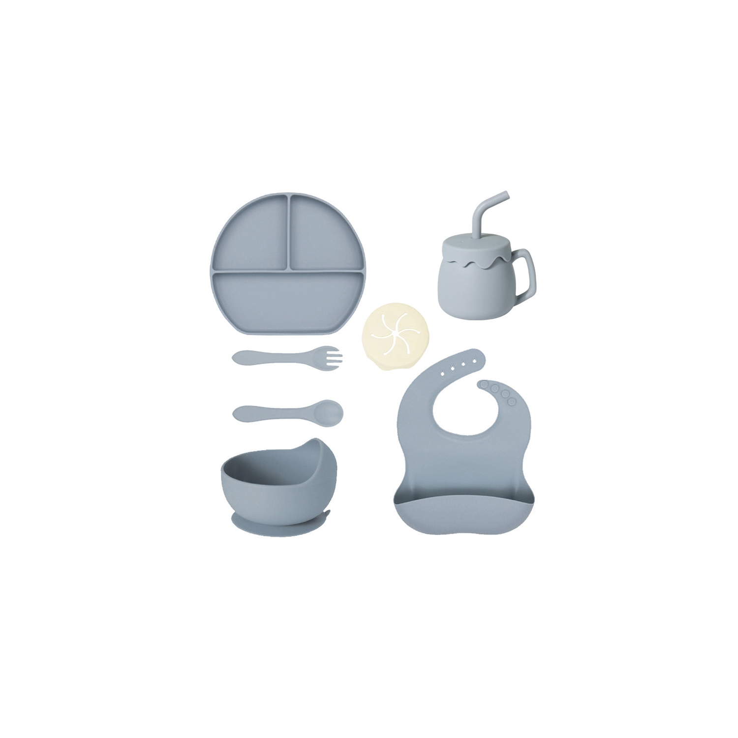 Bebcare Aloha Silicone Unbreakable Baby Feeding Set, 8-Pieces