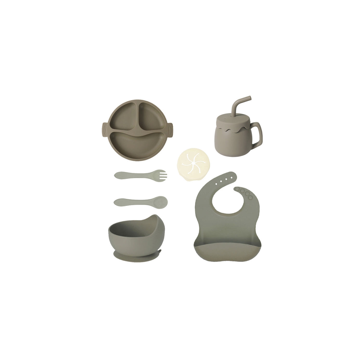 Bebcare Aloha Silicone Unbreakable Baby Feeding Set, 8-Pieces