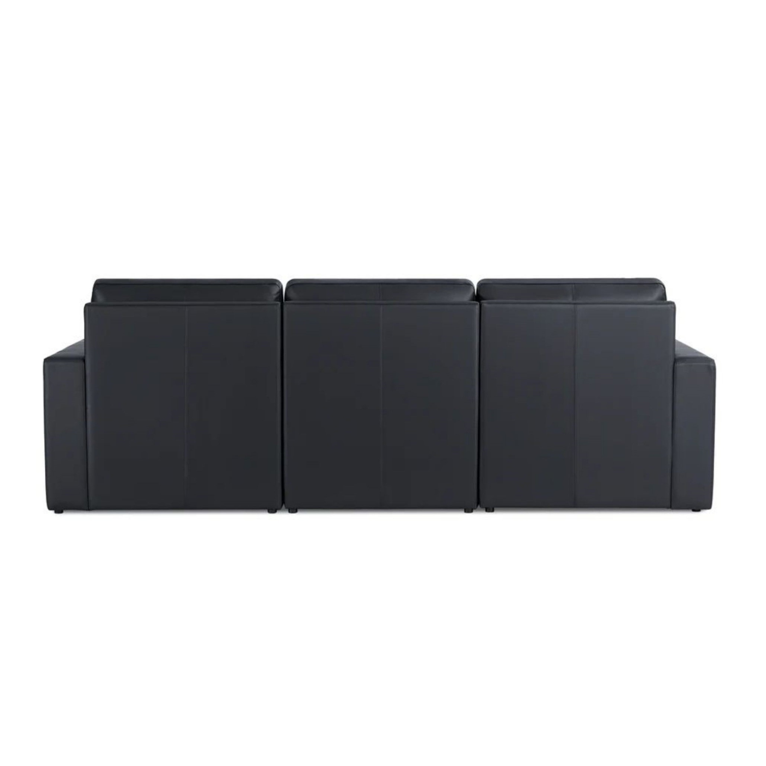 Valencia – sofa modulaire en cuir Pisa avec 3 sièges, noir