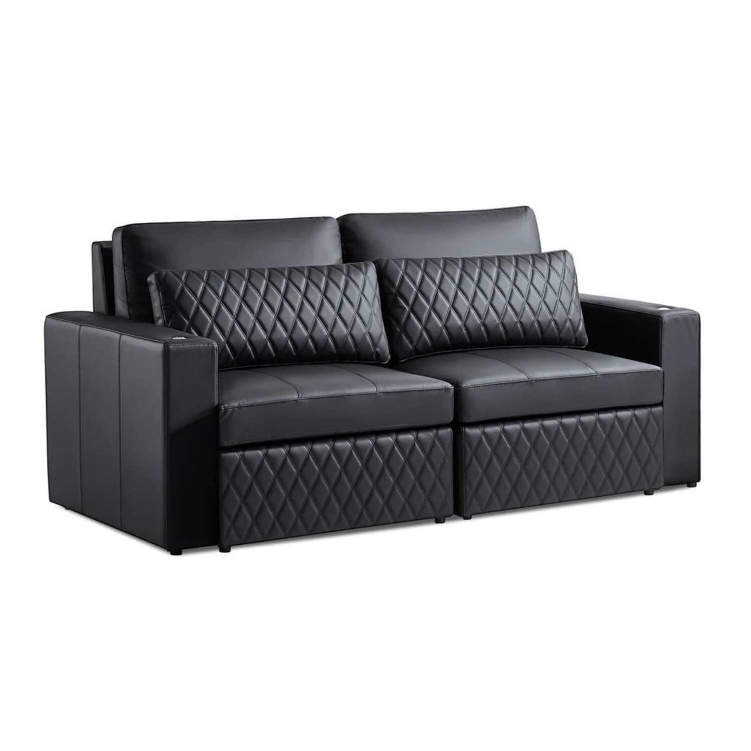 Valencia – Causeuse de sofa modulaire en cuir Pisa, noir
