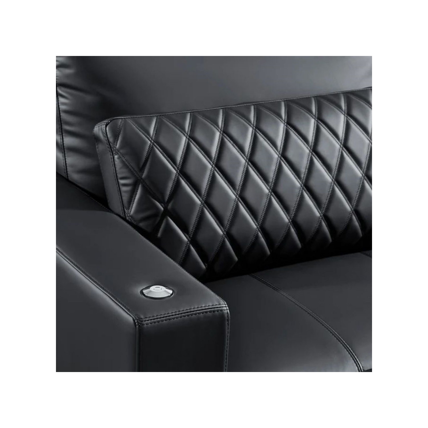 Valencia – Causeuse de sofa modulaire en cuir Pisa, noir
