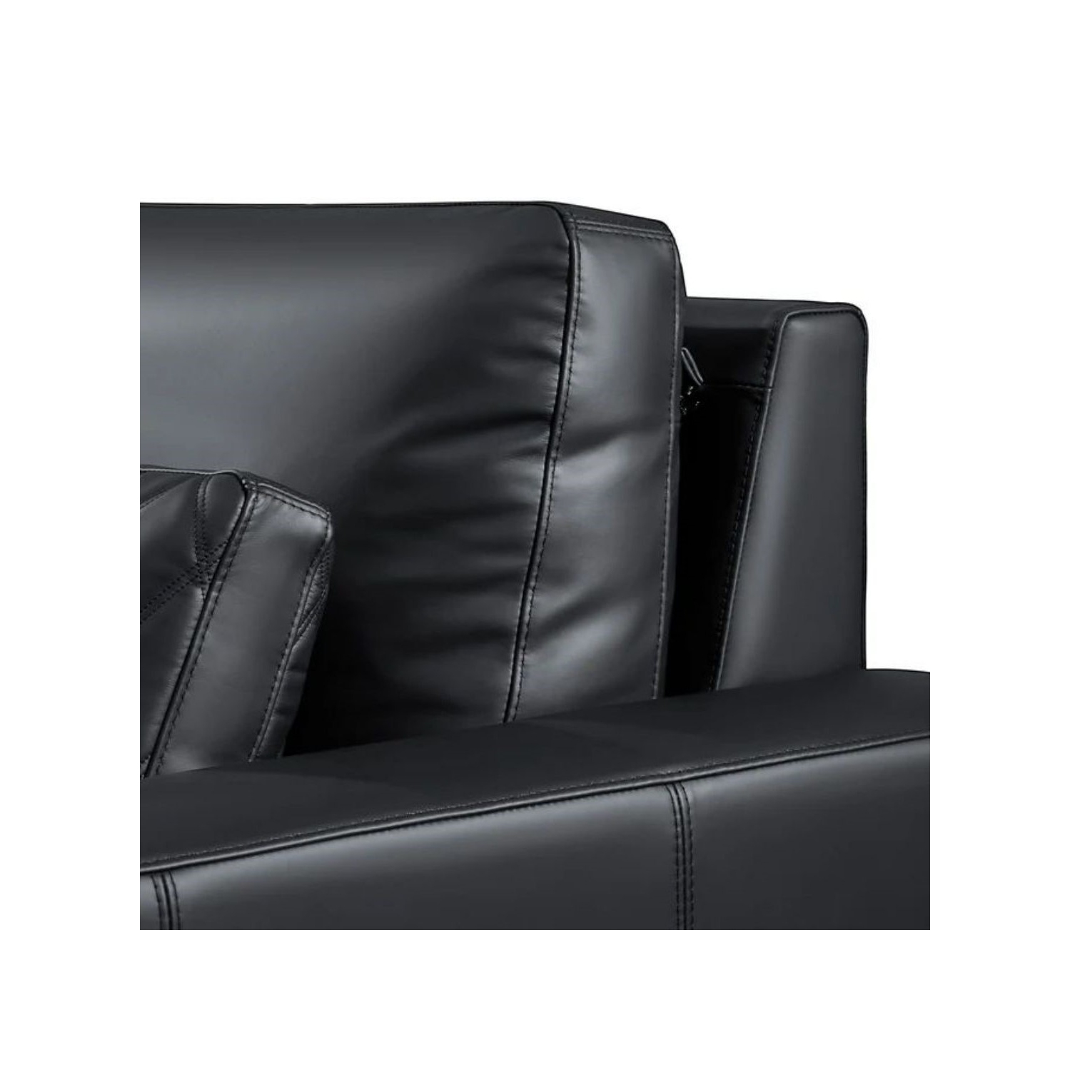 Valencia – Causeuse de sofa modulaire en cuir Pisa, noir