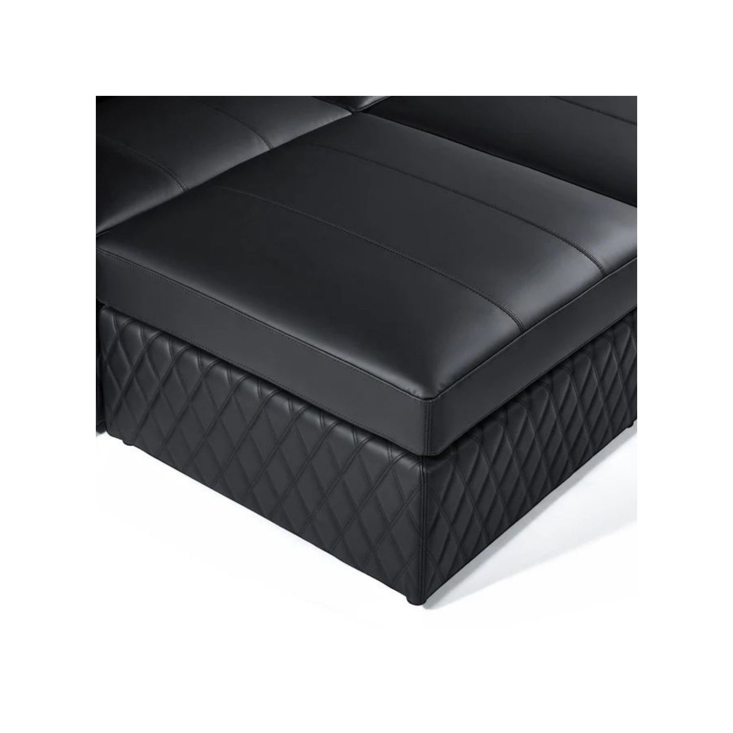 Valencia – Causeuse de sofa modulaire en cuir Pisa, noir
