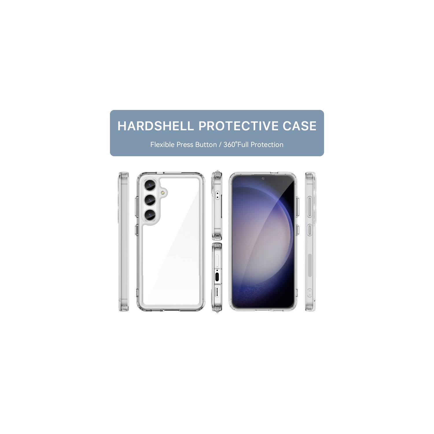 XCRS – Étui rigide mince en acrylique transparent Crystal, protection complète pour Samsung Galaxy A15 5G 6,5 po