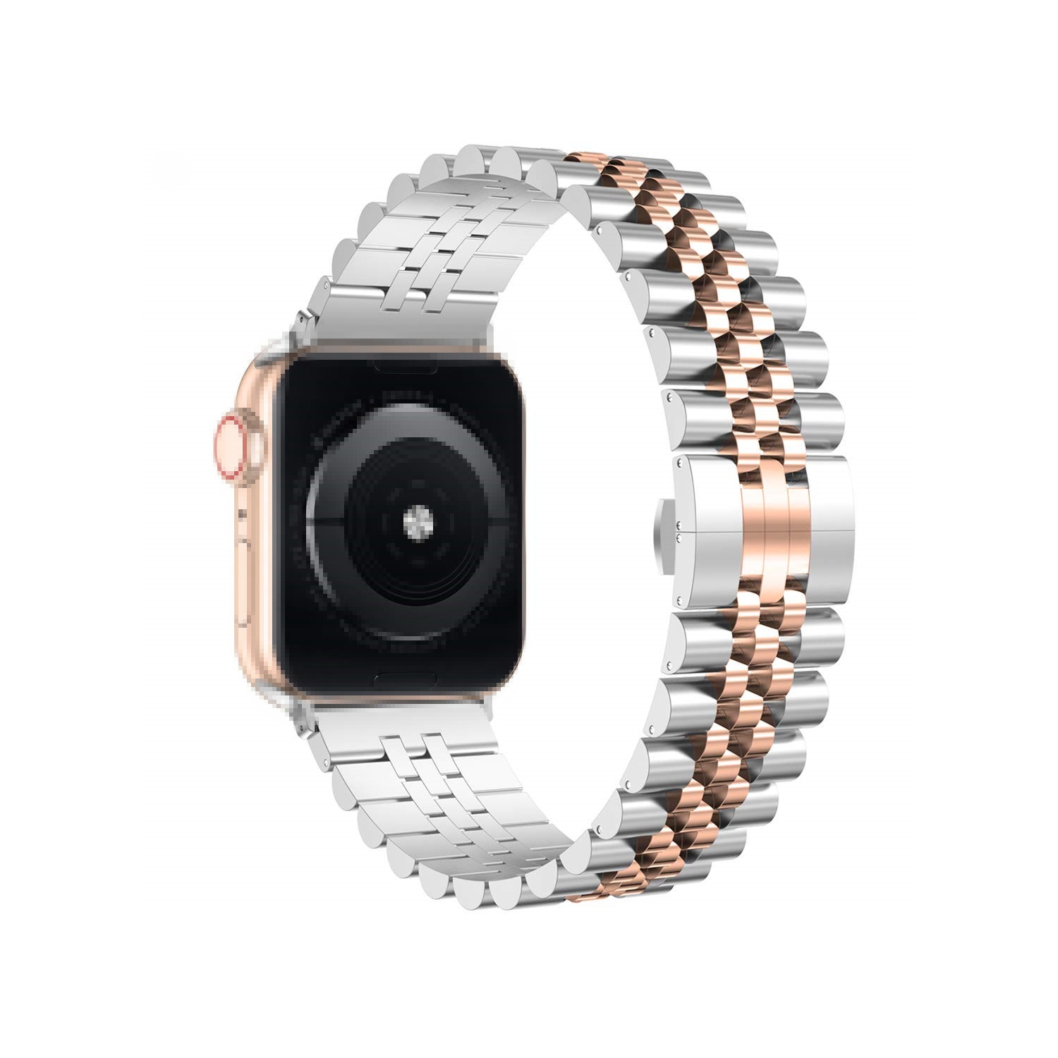 WFG Classic Stainless Steel Metal Beads Band for Apple Watch-38/40/41mm - Gold-Silver