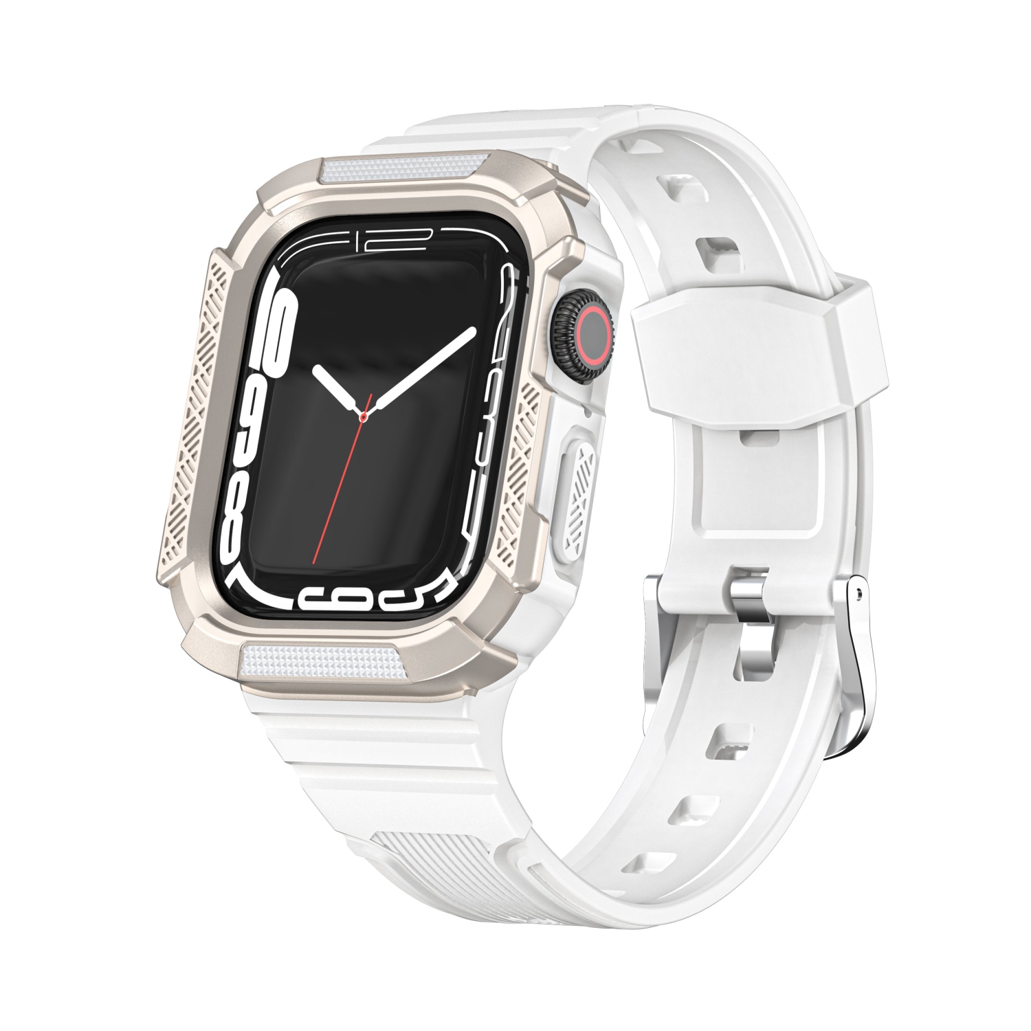 WFG TPU Band with inbuilt Protective Bumper Case for Apple Watch - 40/41mm - Silver/White