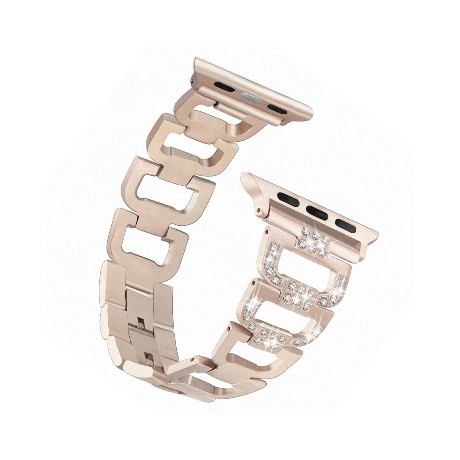 Bracelet en métal Dressy D-Links de WFG pour Apple Watch - 38/40/41&nbsp;mm - Doré rétro