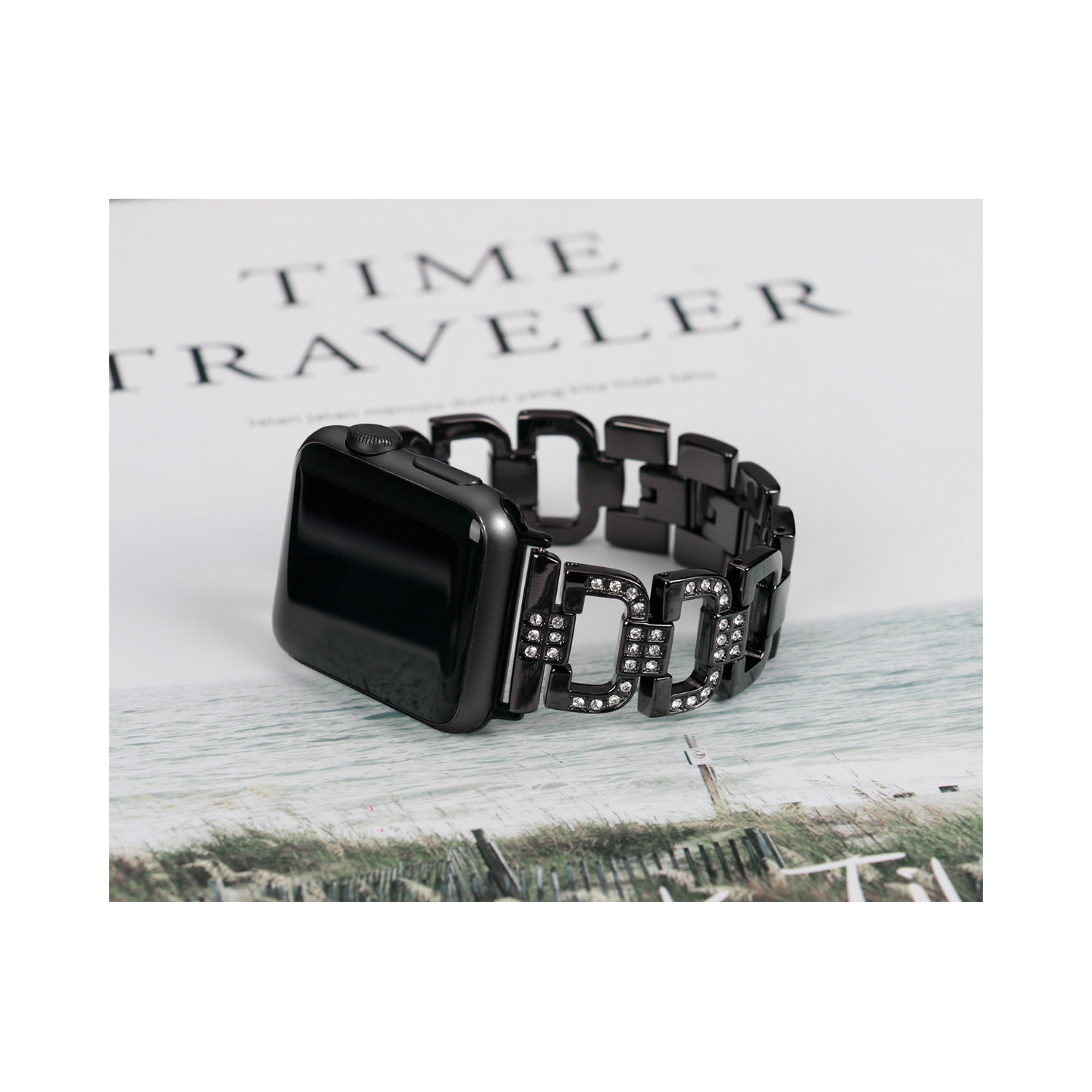 Bracelet en métal Dressy D-Links de WFG pour Apple Watch - 38/40/41 mm - Noir