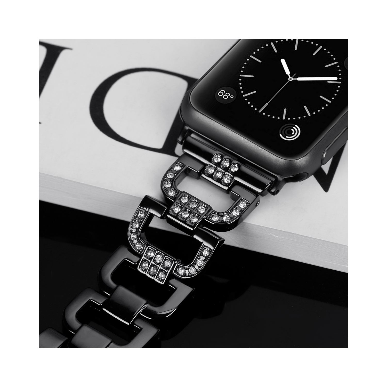 Bracelet en métal Dressy D-Links de WFG pour Apple Watch - 38/40/41 mm - Noir