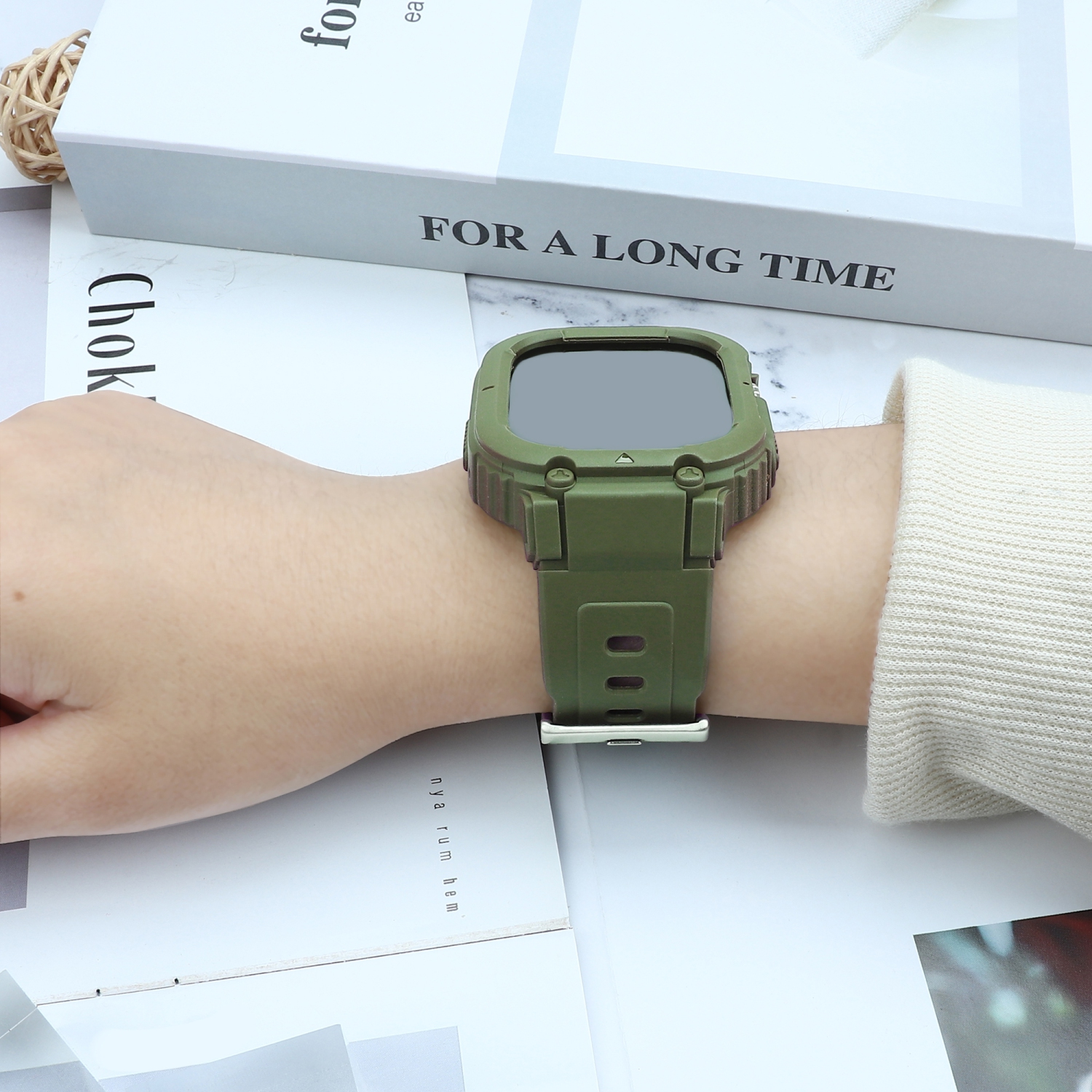 WFG Rugged Sport Bands with Bumper Case for Apple Watch Ultra 49mm- Dark Blue