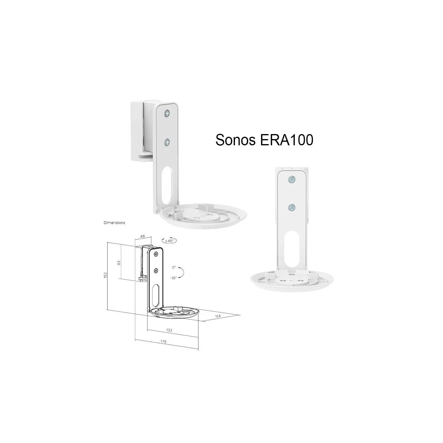 Supports muraux Sonora pour haut-parleurs Era 100 de Sonos