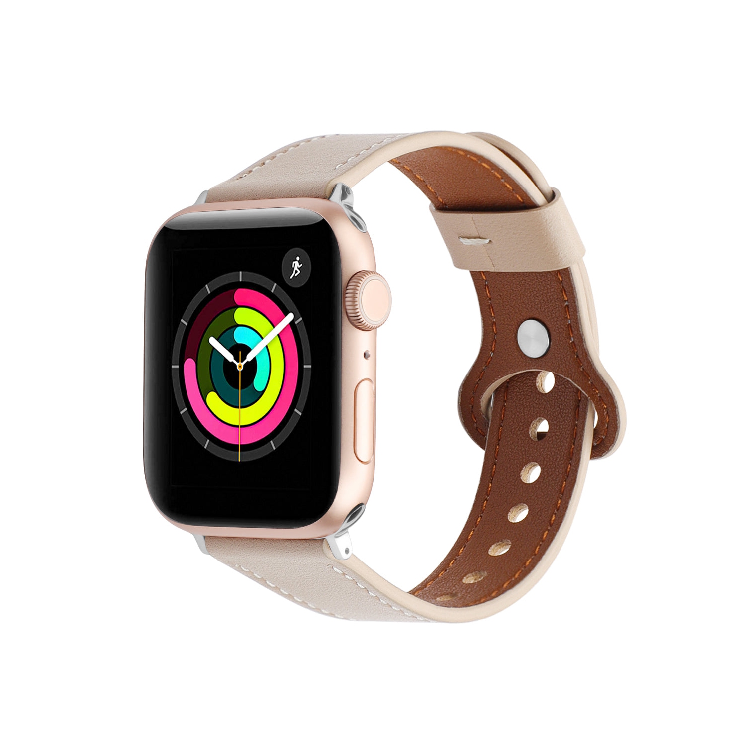 Bracelet en cuir WFG pour Apple Watch - 42&nbsp;mm/44&nbsp;mm/45&nbsp;mm - Abricot