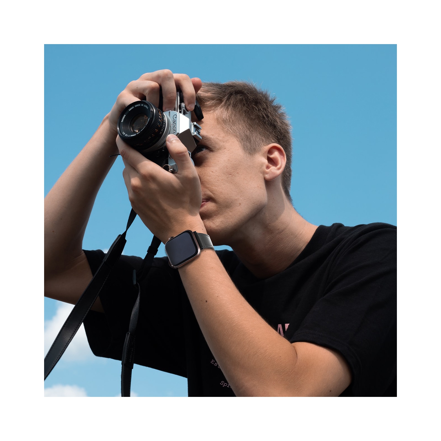 Bracelet en cuir WFG pour Apple Watch - 42&nbsp;mm/44&nbsp;mm/45&nbsp;mm - Abricot