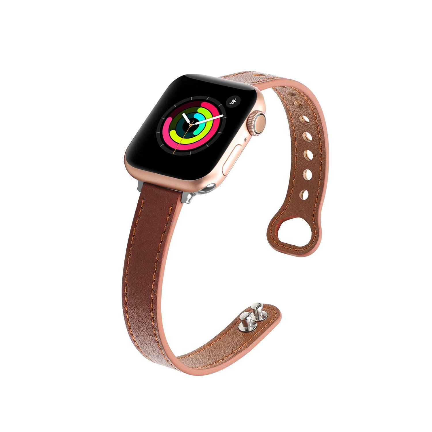 WFG Slim Dressy Leather Band for Apple Watch -38/40/41 - Brown