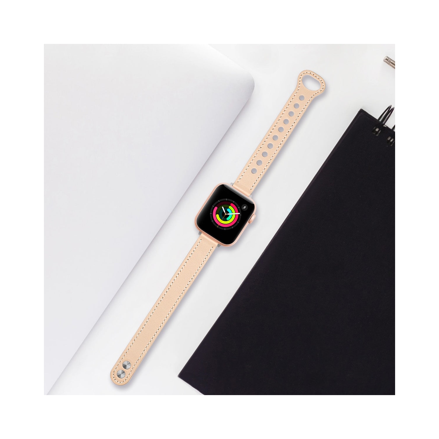 WFG Slim Dressy Leather Band for Apple Watch -38/40/41 - Brown