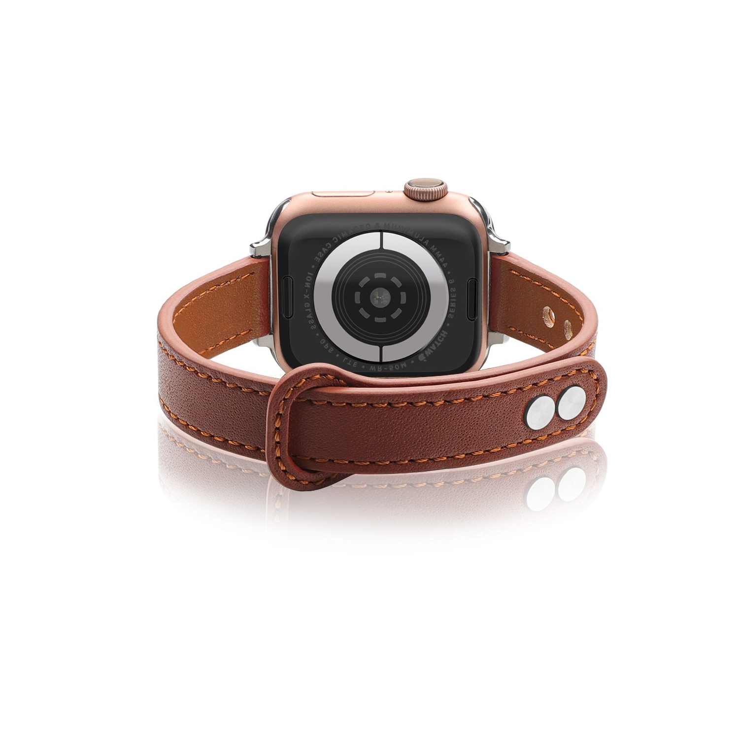 WFG Slim Dressy Leather Band for Apple Watch -38/40/41 - Black