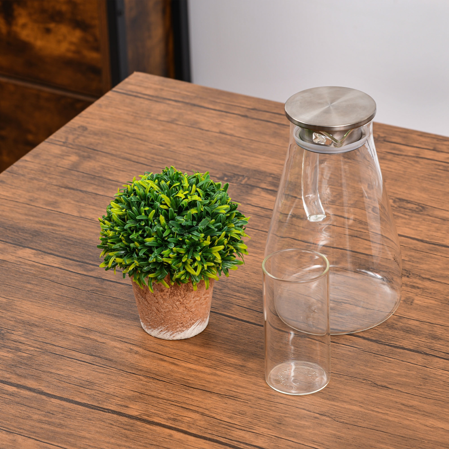 HOMCOM 5-Piece Counter Height Bar Table Set, Industrial Dining Table Set for 4, Space Saving Square Kitchen Table and Chairs Set with Footrest, Metal