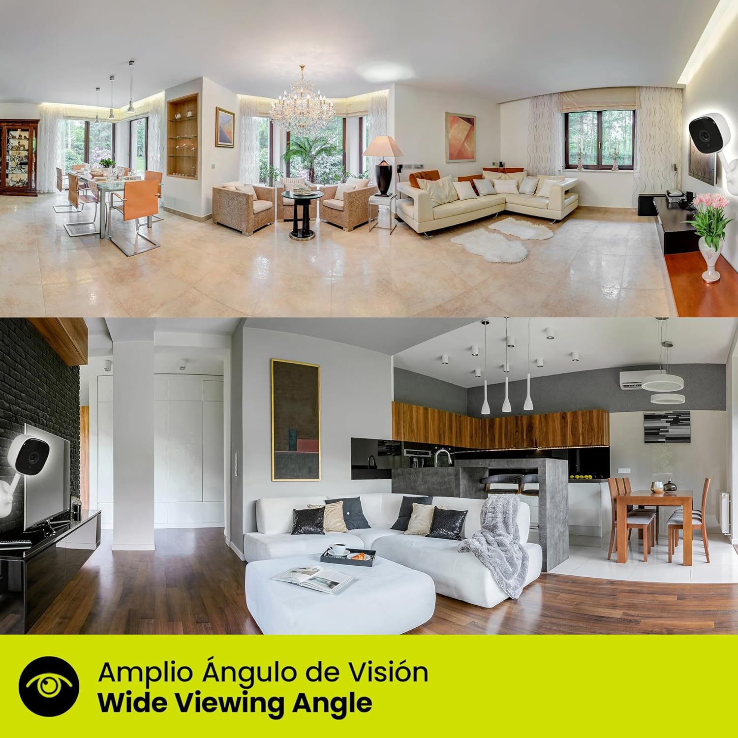 Lloyd's, IP d'intérieur intelligent, Wi-Fi, caméra de sécurité pour la maison, HD intégrale 1080P, vision nocturne 30 pi, compatible avec Alexa,