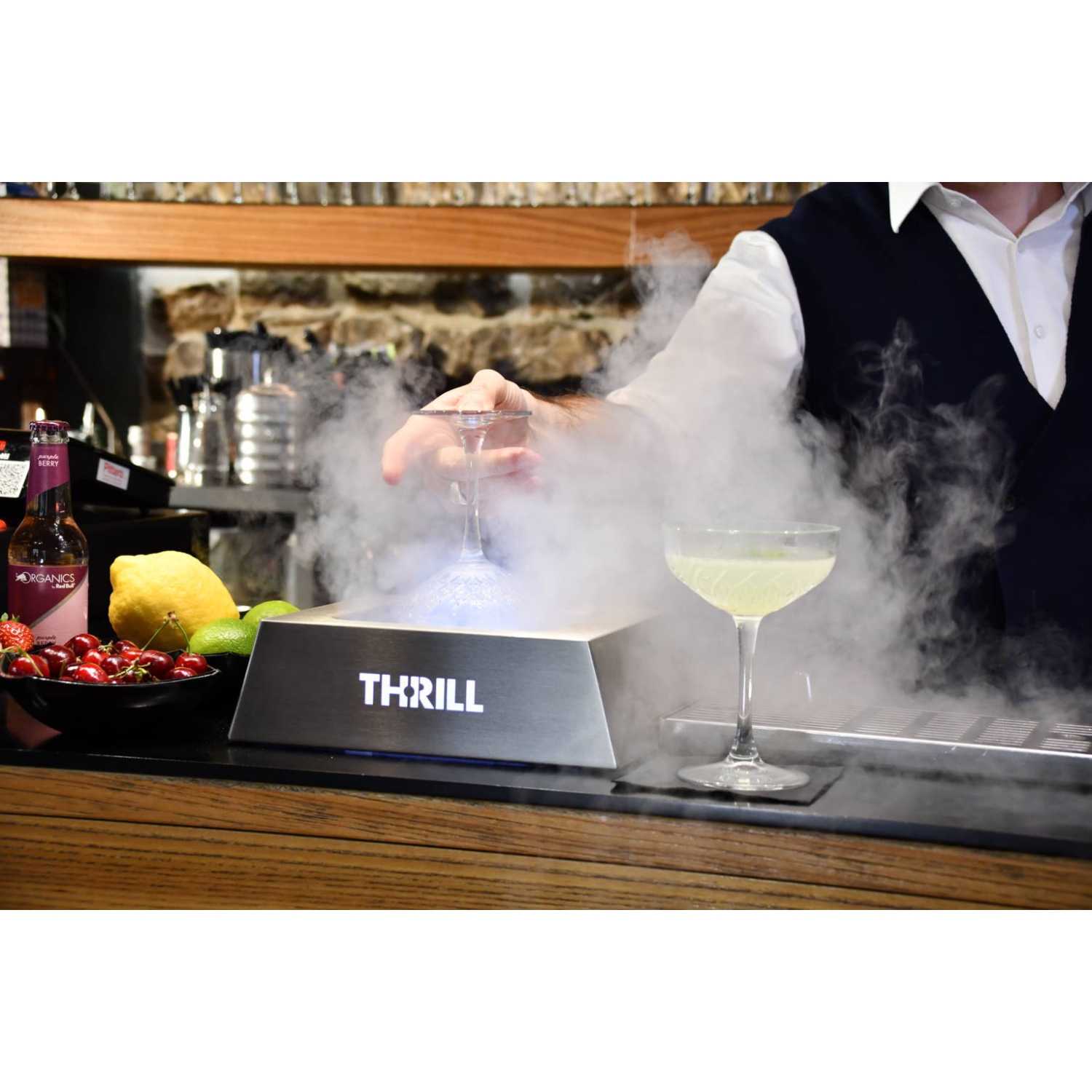 THRILL International Vortex Jet Freestanding Glass Chiller