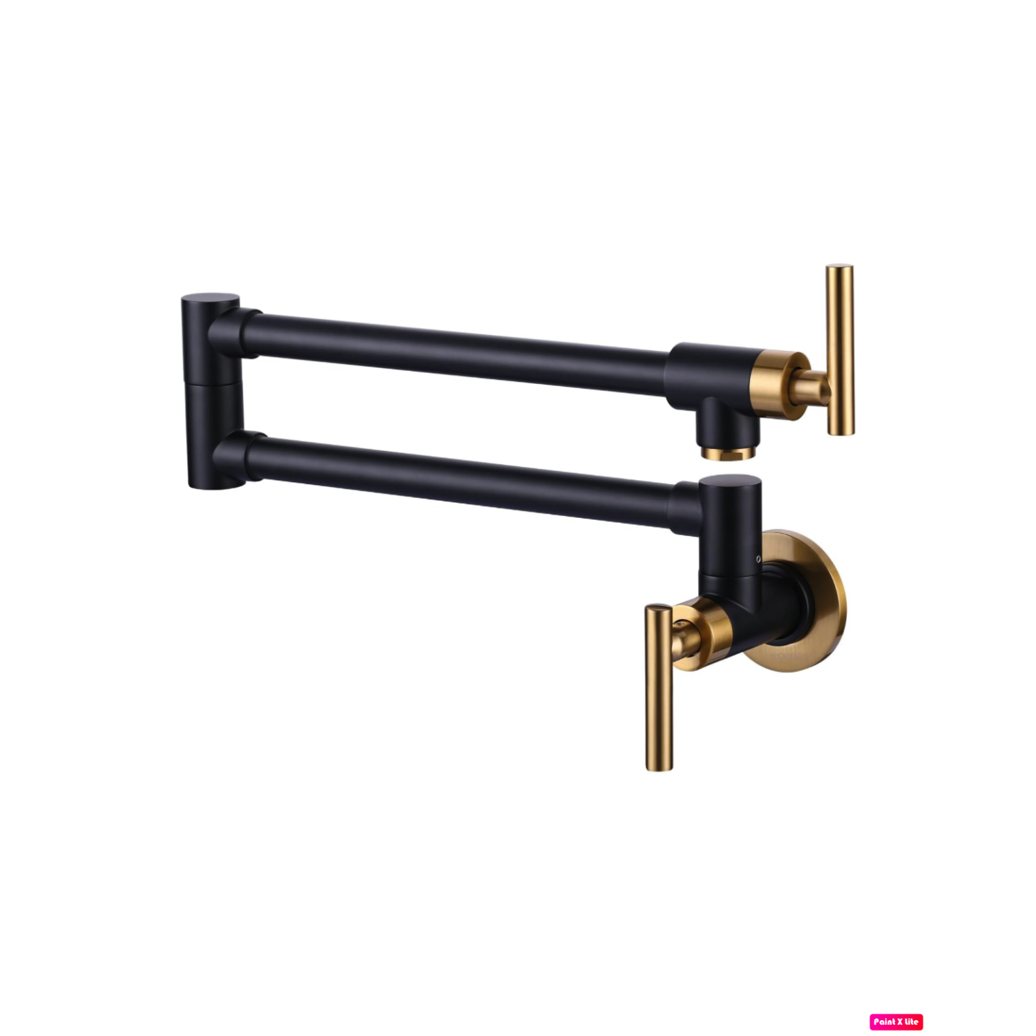 MAX Faucets | Pot Filler Faucet Double Handle Commercial Wall Mounted 26" With Accessories Matte Black, Brushed Gold Finish
