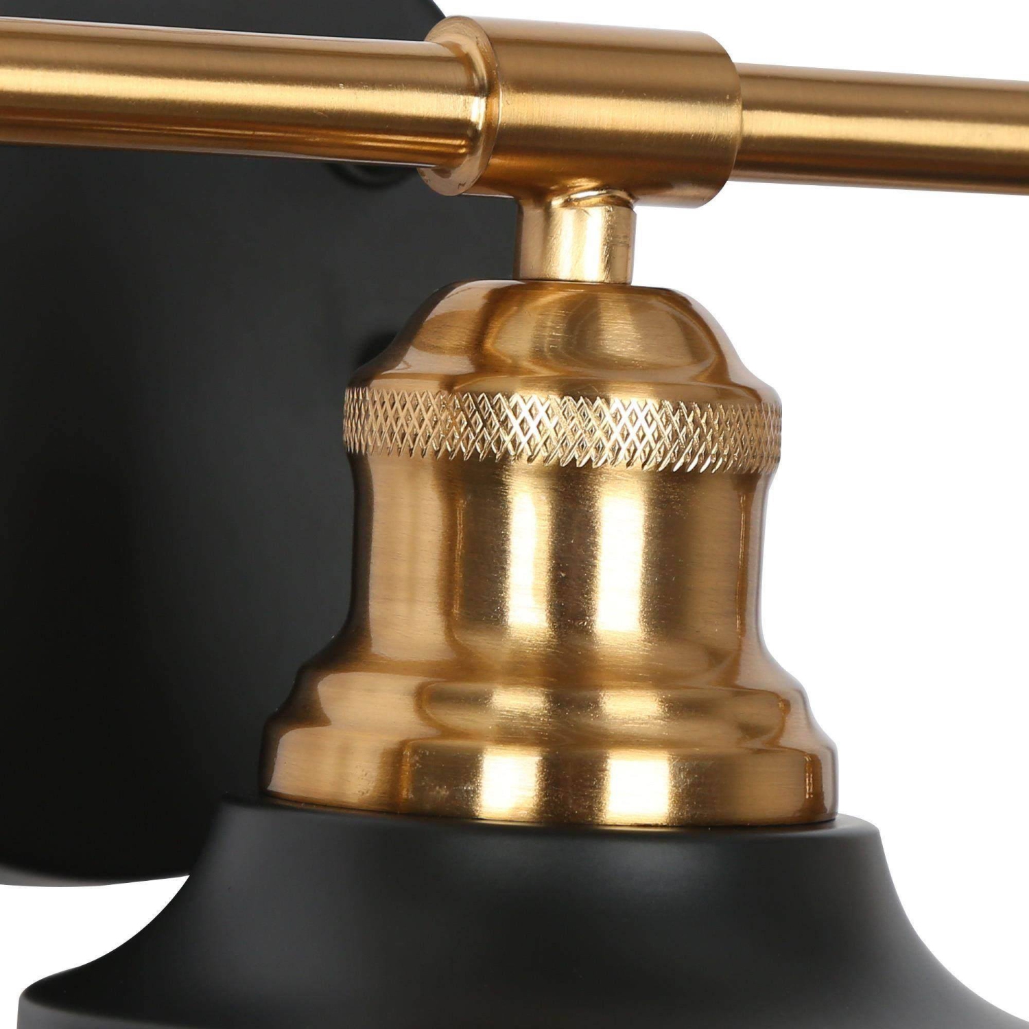 Modern Black Bathroom Vanity Light, 22 in. 3-Light Farmhouse Gold Bell Wall Sconce Light