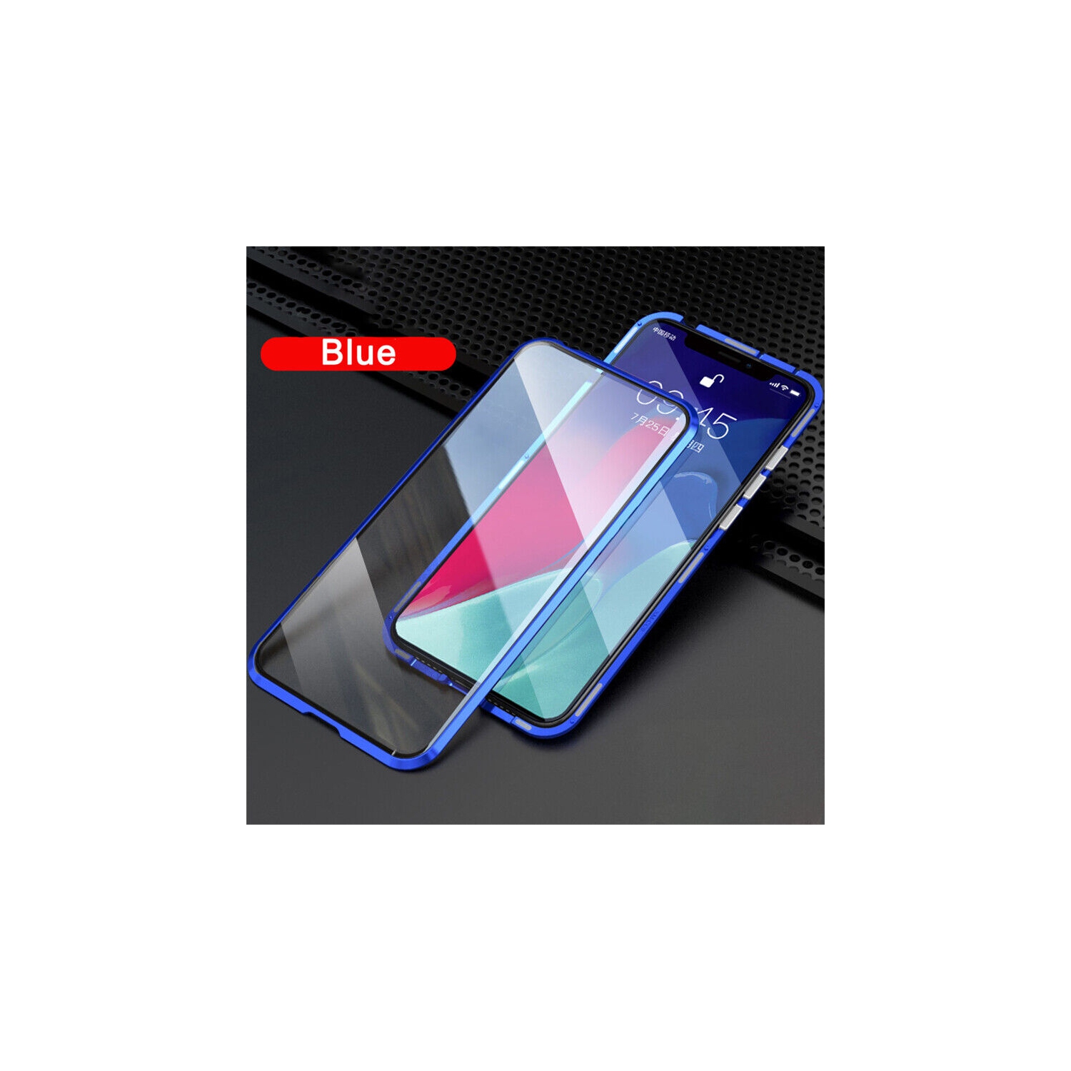 Full Protection Front+Back Clear Tempered Glass Metal Magnetic Case Cover For Samsung S24-Free Shipping