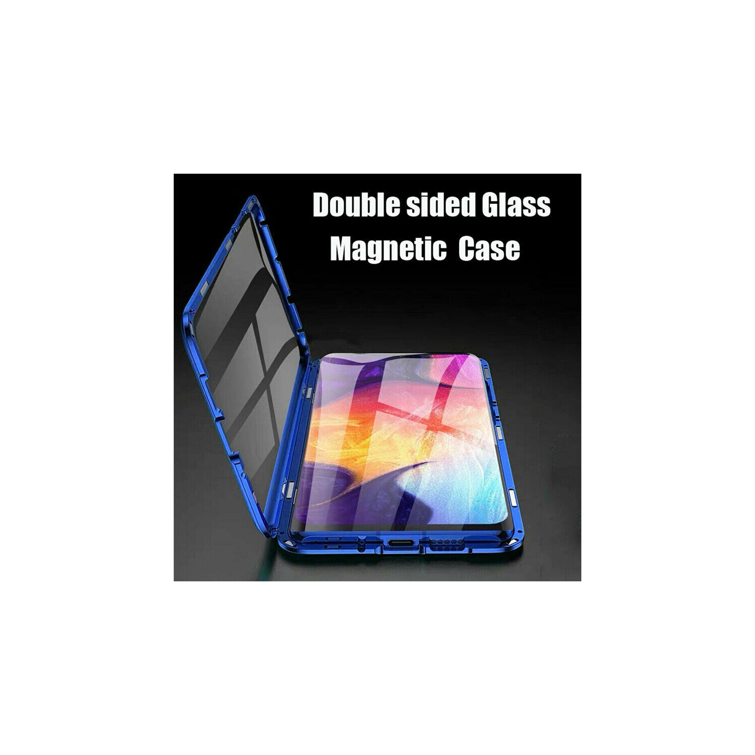 Full Protection Front+Back Clear Tempered Glass Metal Magnetic Case Cover For Samsung S24-Free Shipping