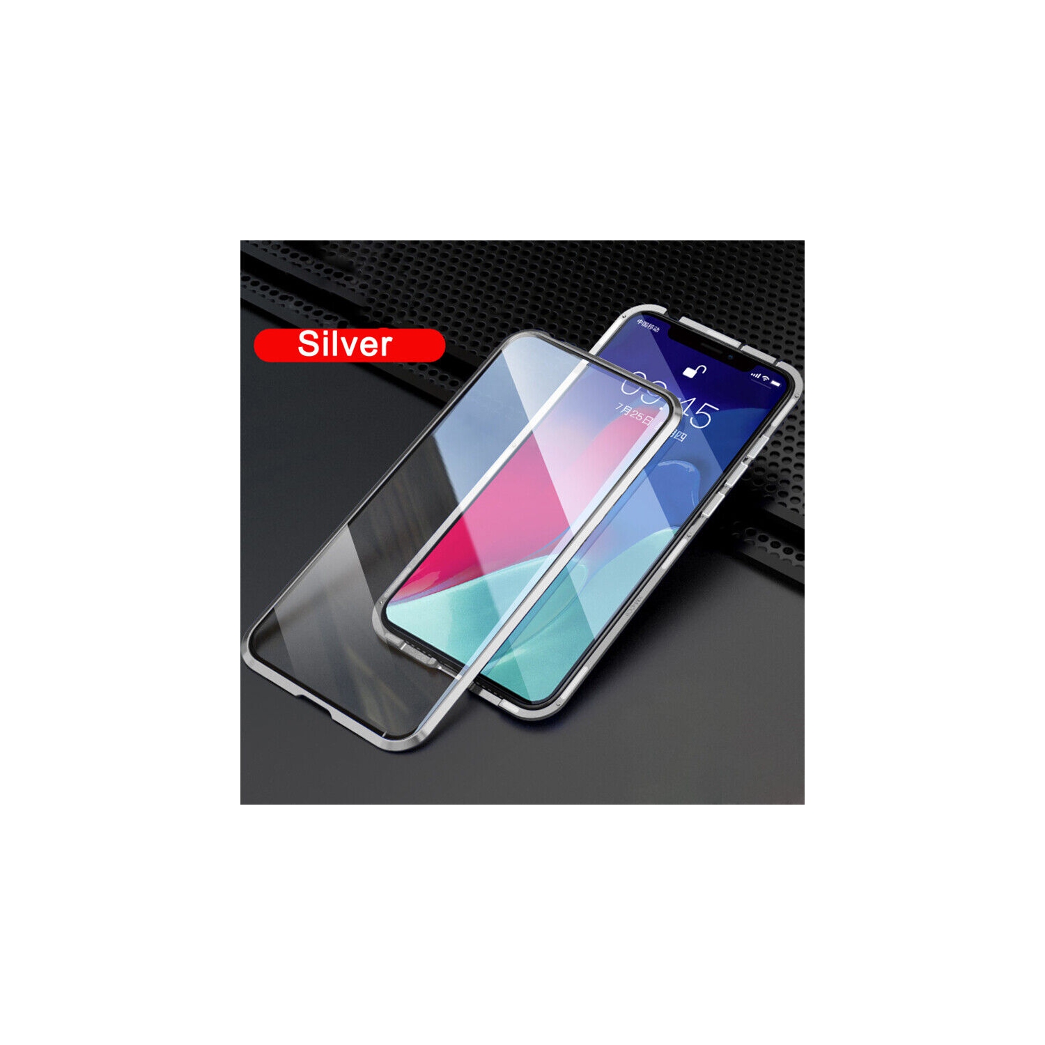 Full Protection Front+Back Clear Tempered Glass Metal Magnetic Case Cover For Samsung S24-Free Shipping