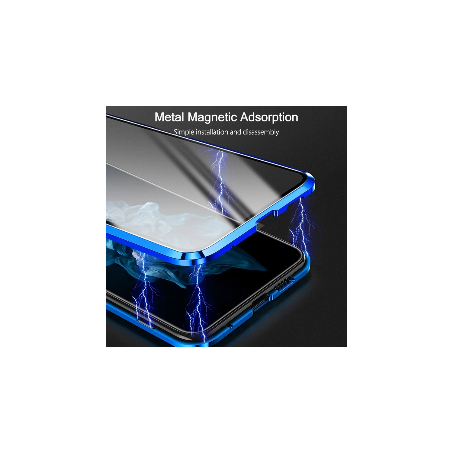 Full Protection Front+Back Clear Tempered Glass Metal Magnetic Case Cover For Samsung S24-Free Shipping