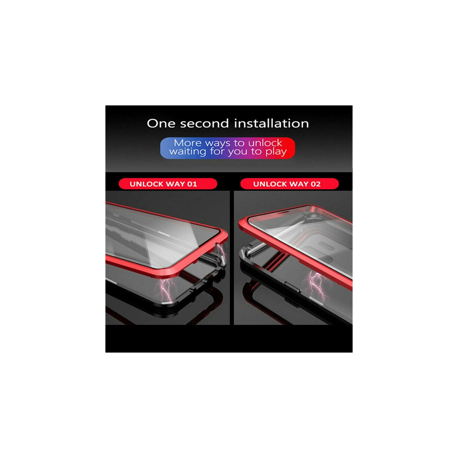 Full Protection Front+Back Clear Tempered Glass Metal Magnetic Case Cover For Samsung S24-Free Shipping