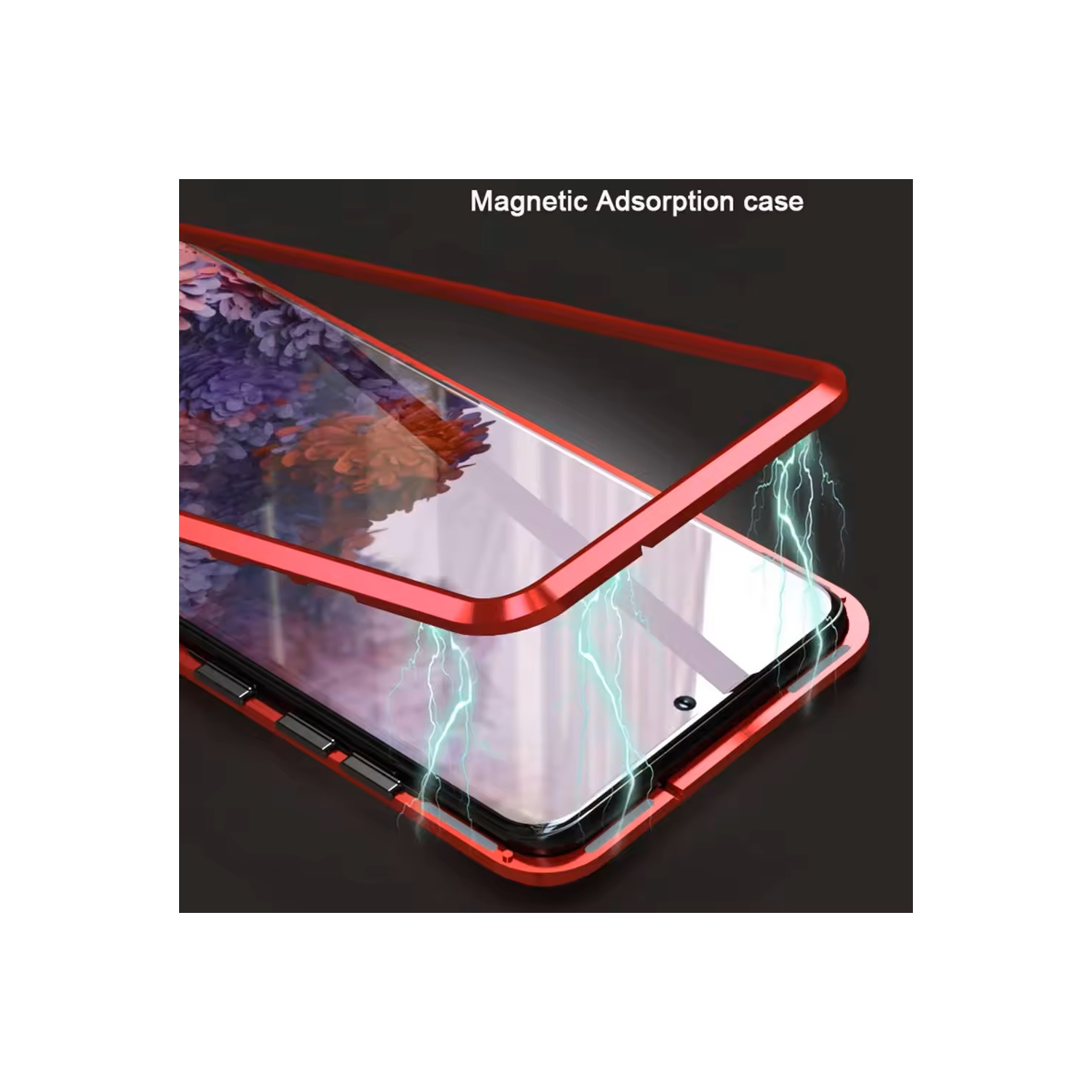 Protecteur avant et arrière avec protecteur magnétique en métal et verre trempé transparent pour expédition sans S24 de Samsung