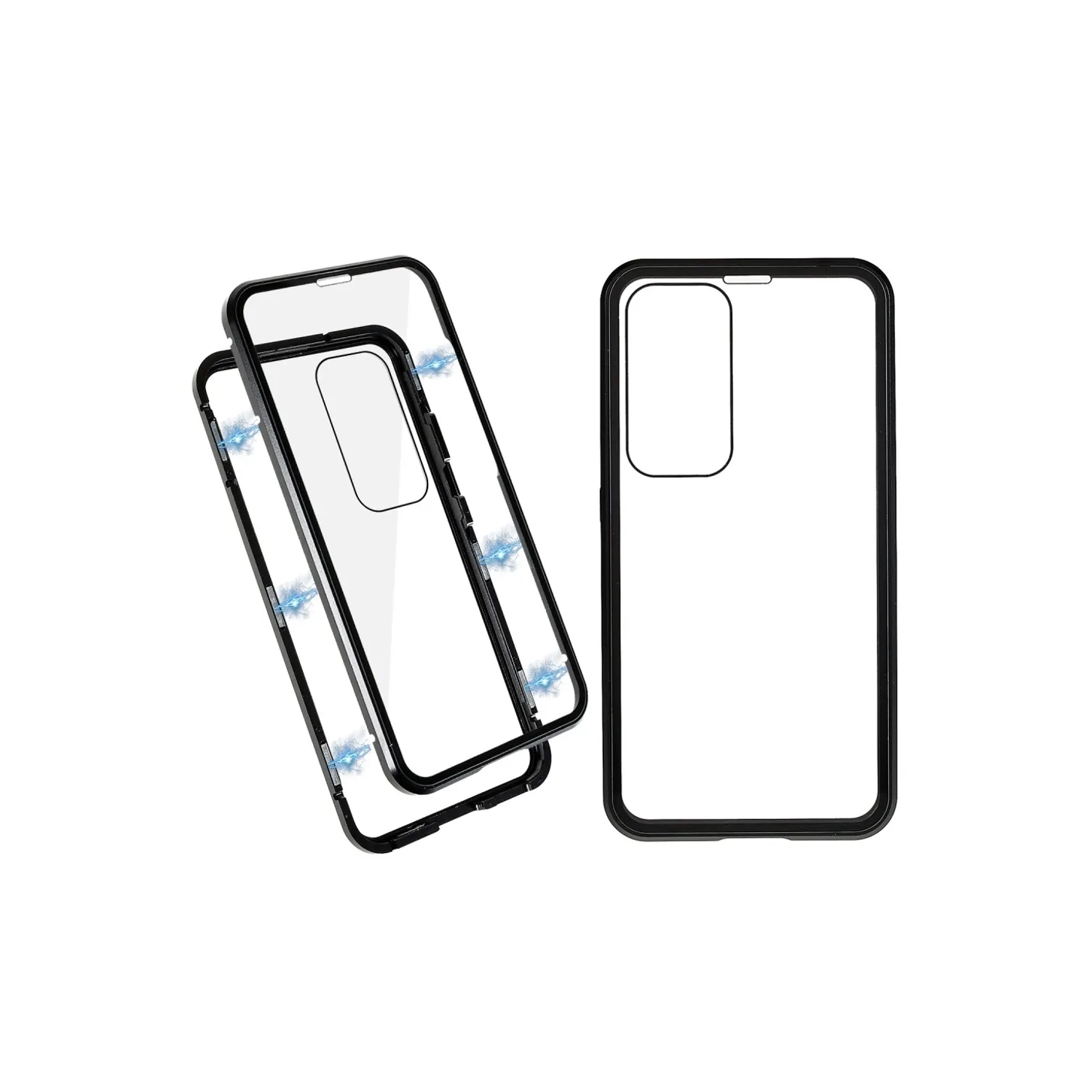 Full Protection Front+Back Clear Tempered Glass Metal Magnetic Case Cover For Samsung S24-Free Shipping