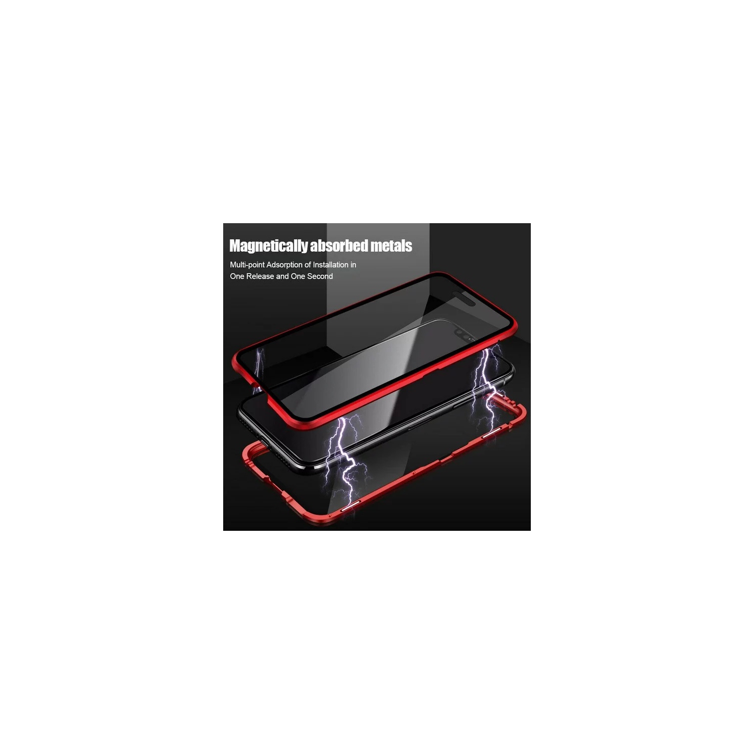 Full Protection Front+Back Clear Tempered Glass Metal Magnetic Case Cover For iPhone 15 PRO MAX-Free Shipping