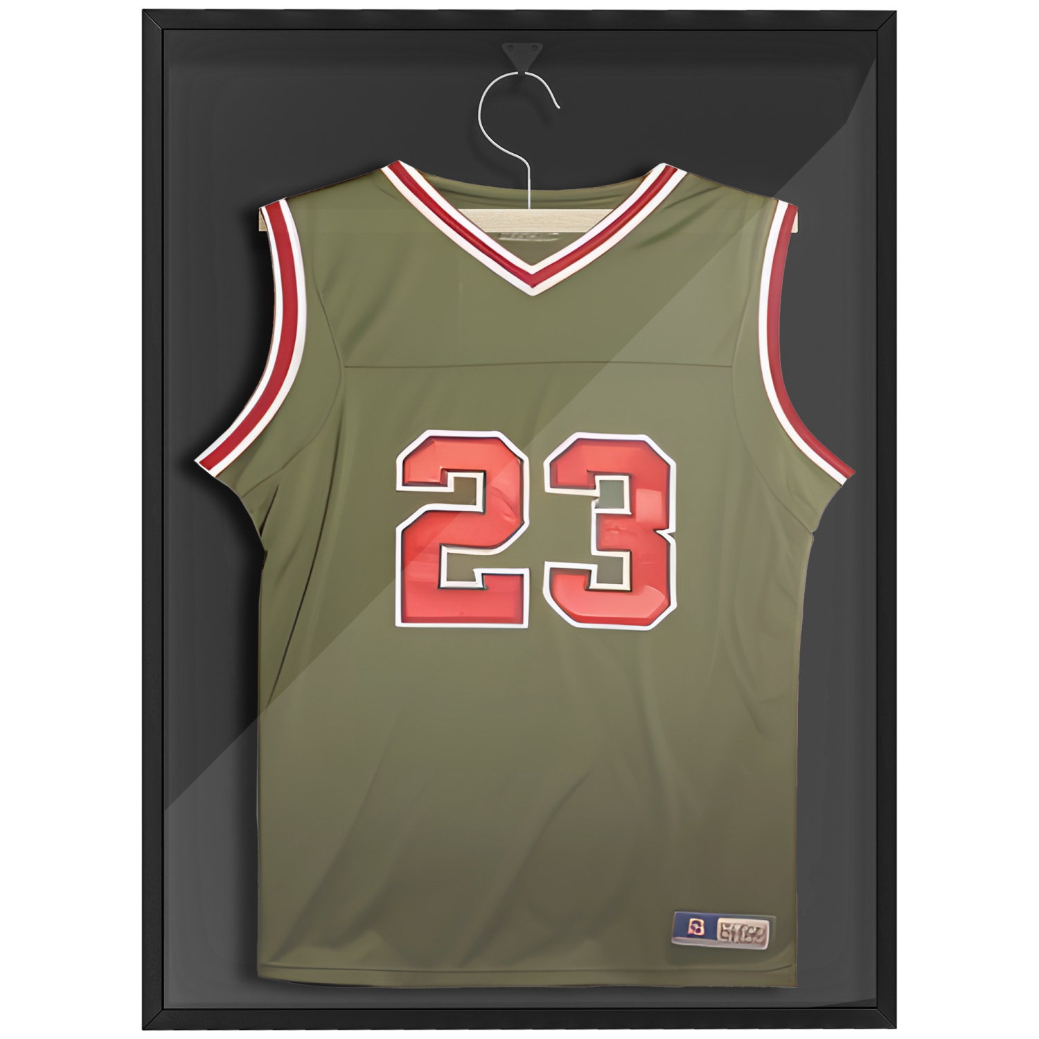 HOMCOM Jersey Display Case, Metal Jersey Frame with UV Protection, Aluminium Sports Shirt Shadow Box with Acrylic Panel for Basketball Football Baseball, 23.6" x 31.5", Black