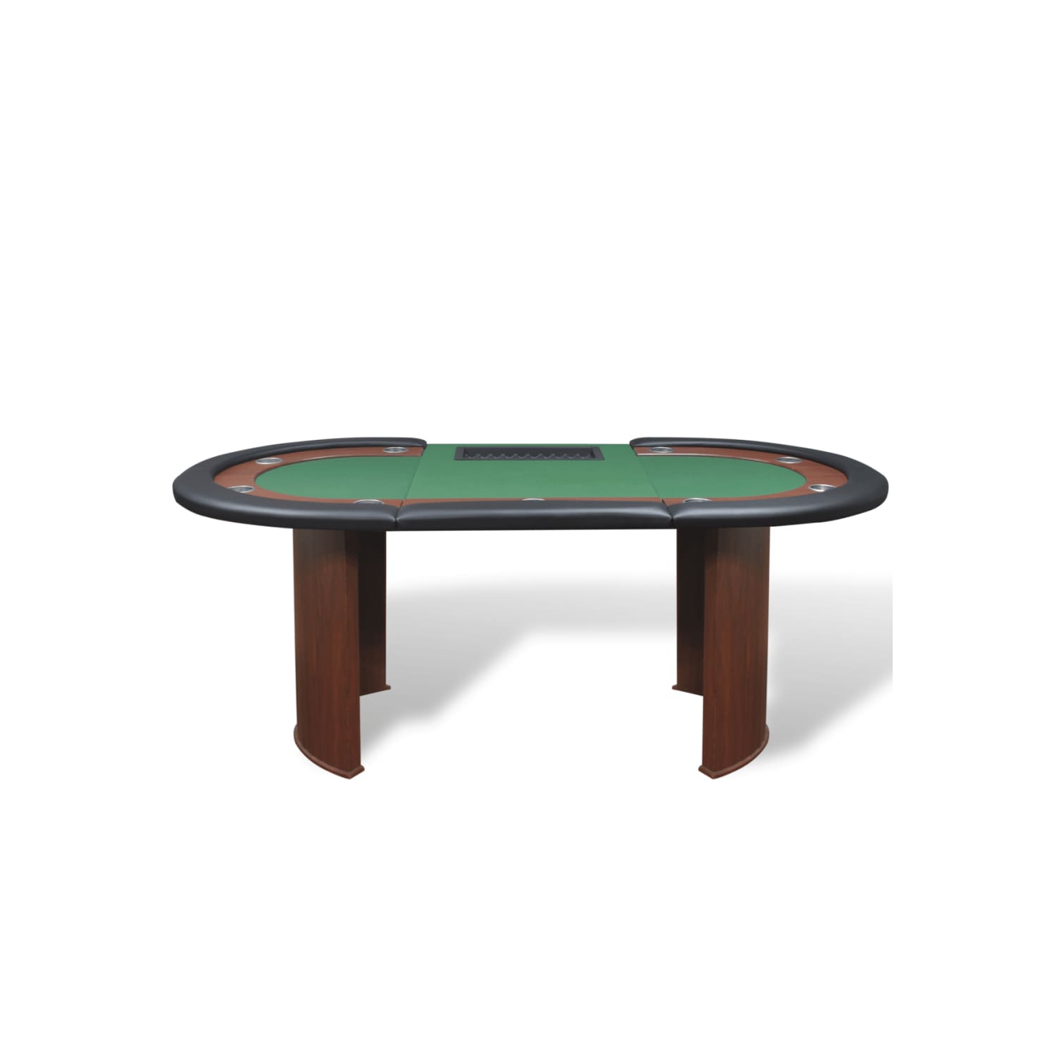 Table de poker pour 10 joueurs avec zone de marchand et plateau à jetons vert