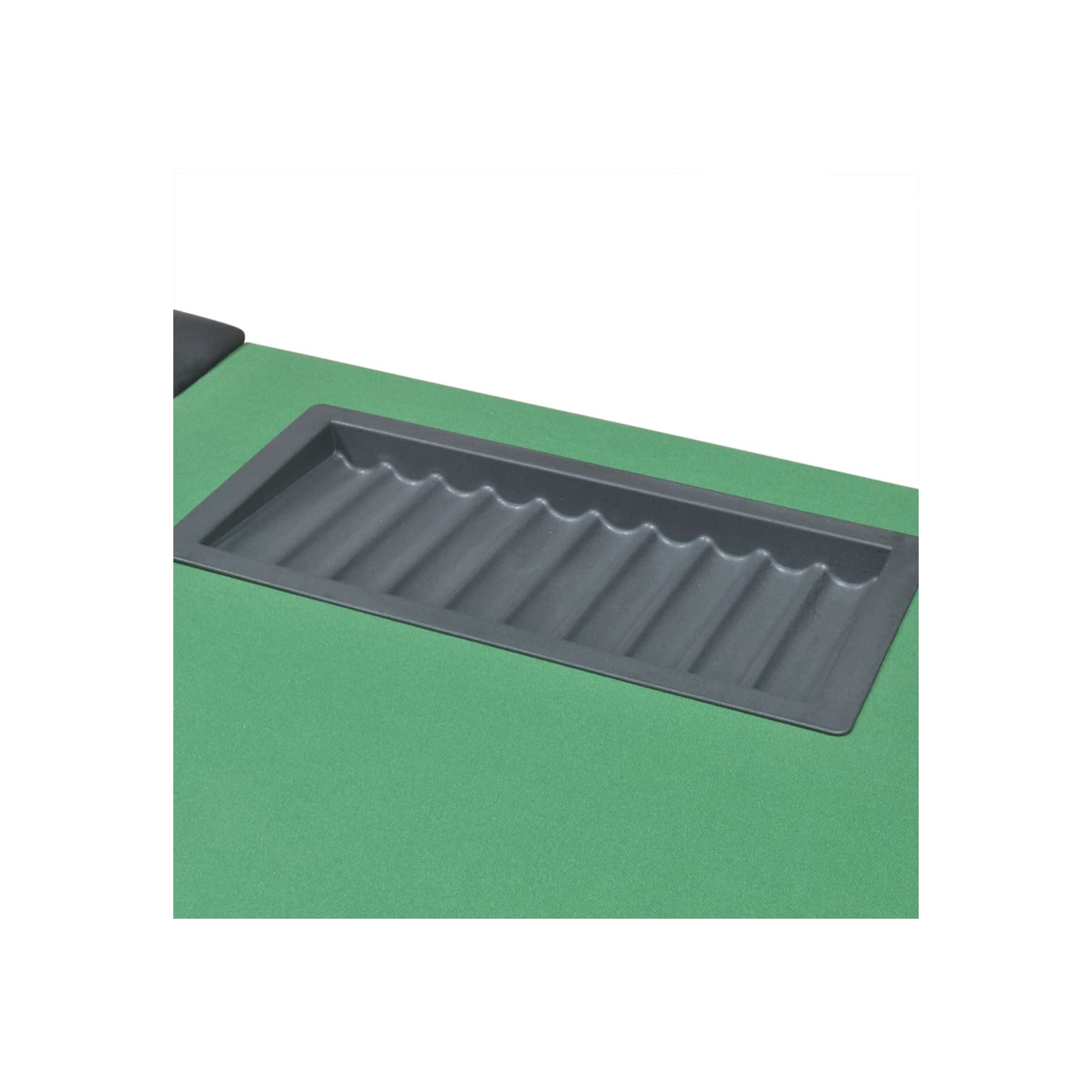 Table de poker pour 10 joueurs avec zone de marchand et plateau à jetons vert