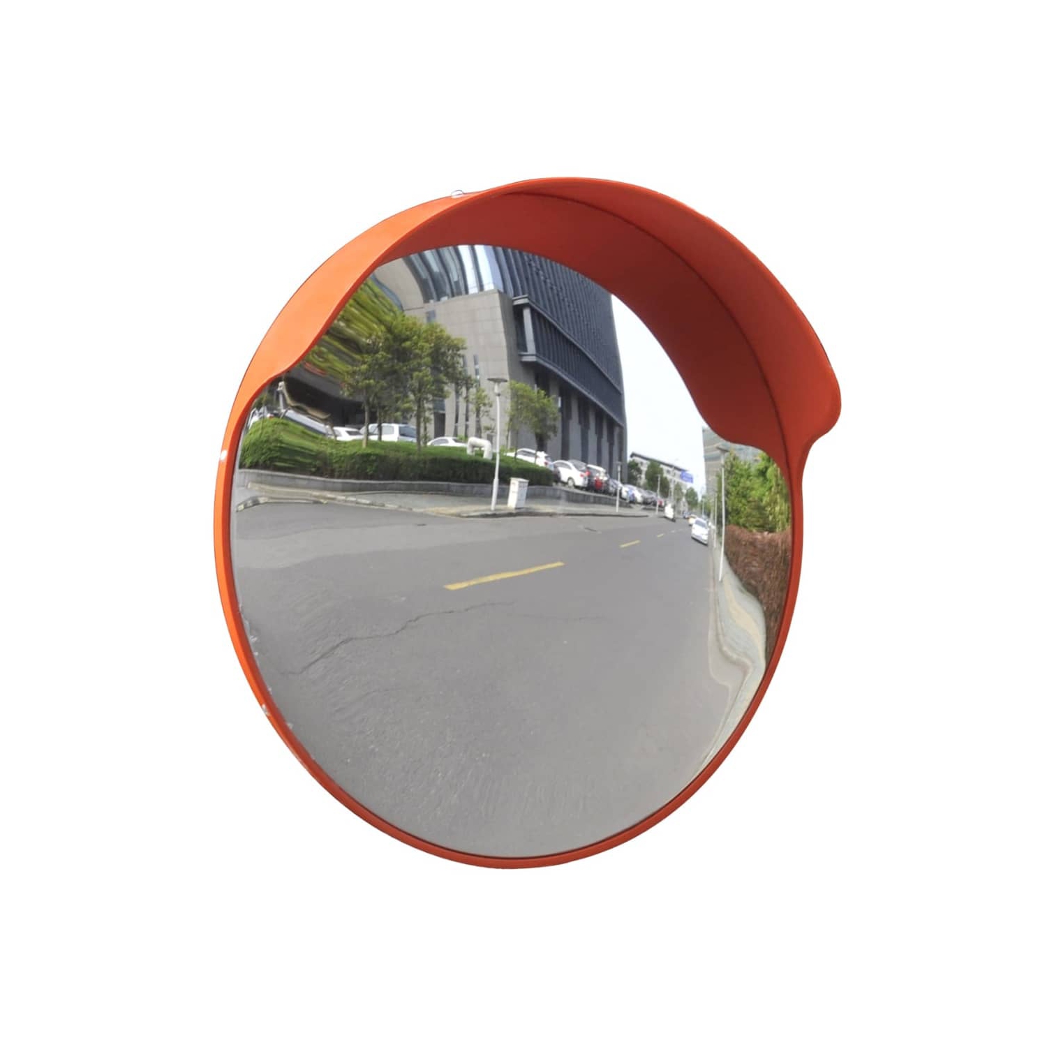 Miroir convexe pour la circulation en polycarbonate orange 45&nbsp;cm extérieur