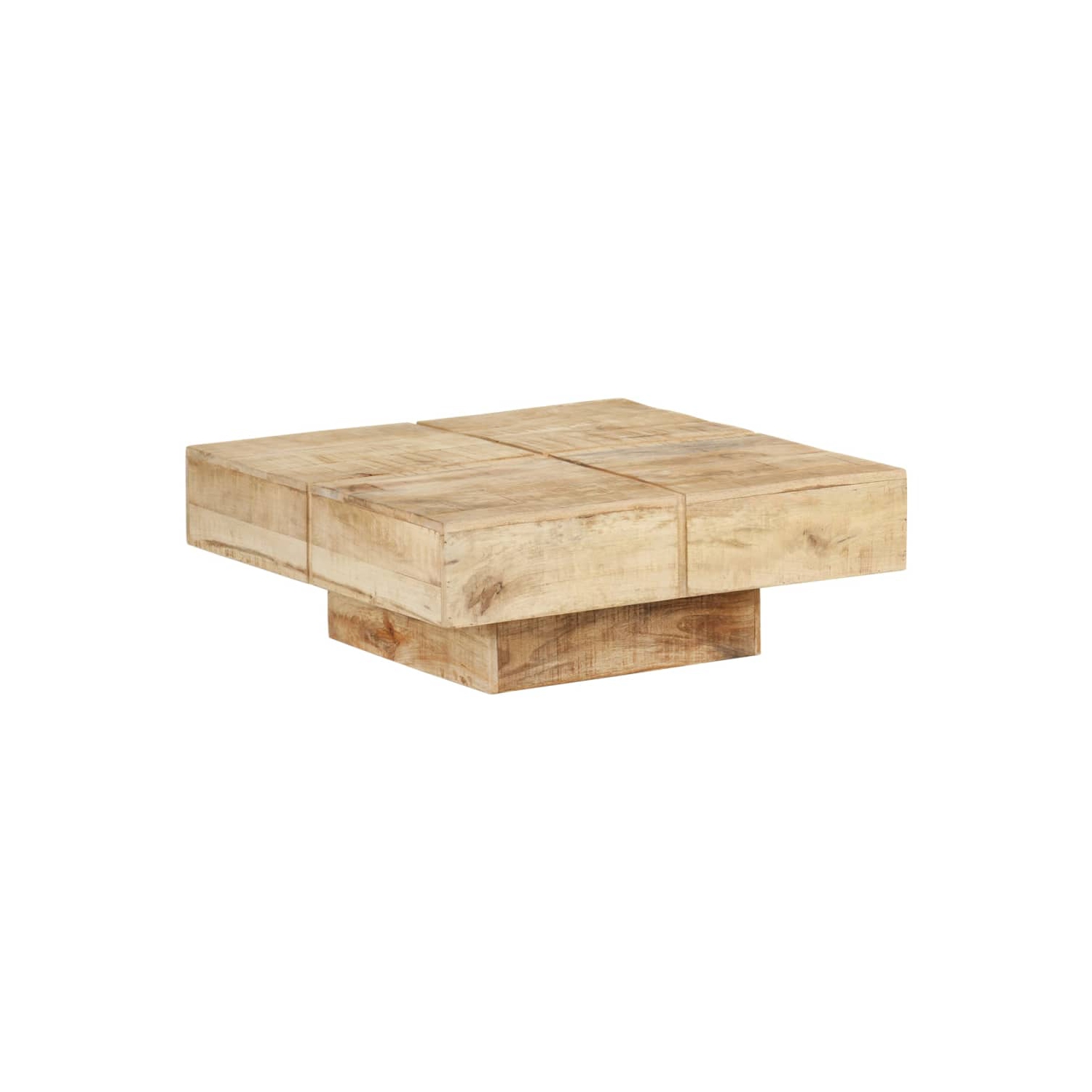Table basse vidaXL 80 x 80 x 80 x 28&nbsp;cm en bois de manguier massif