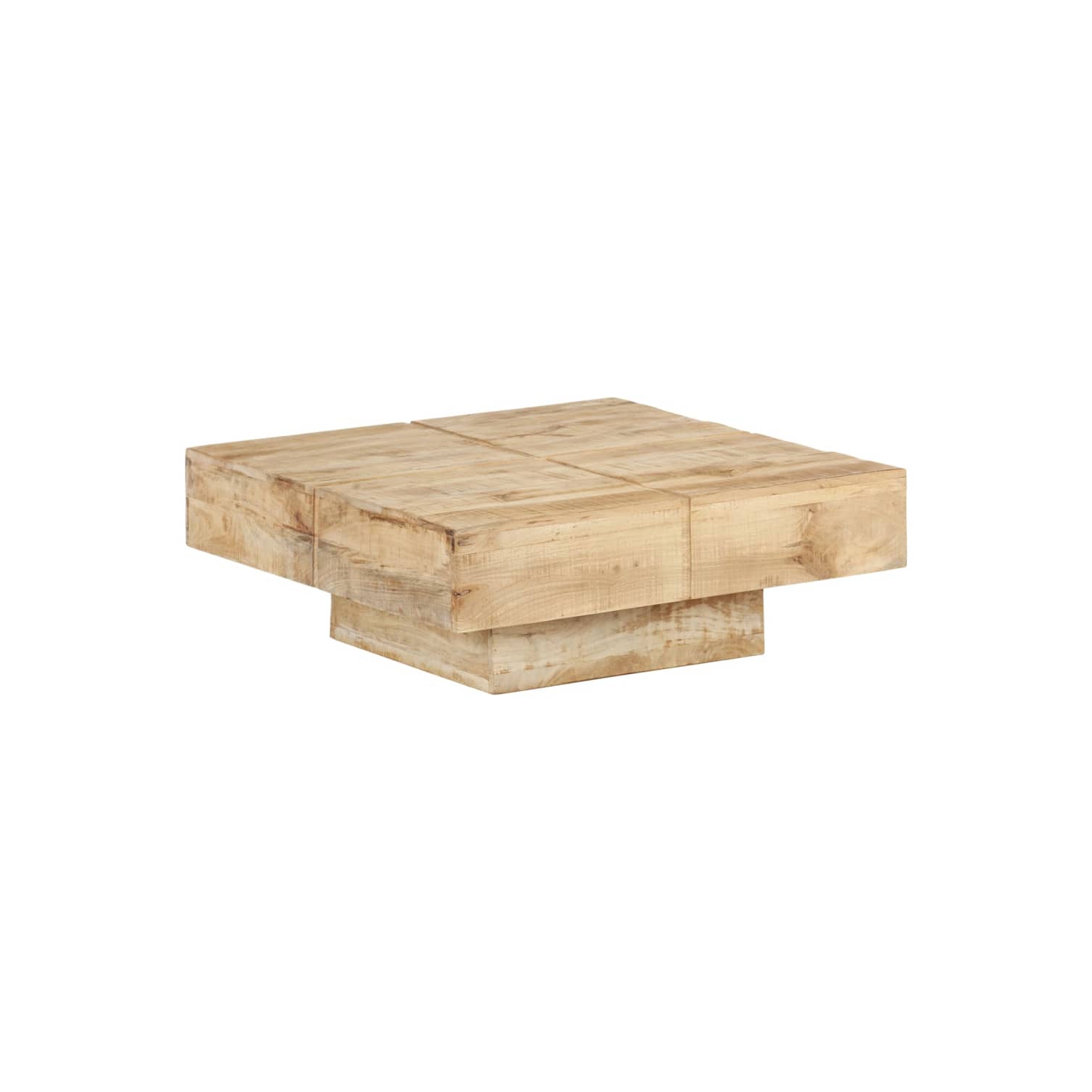 Table basse vidaXL 80 x 80 x 80 x 28 cm en bois de manguier massif