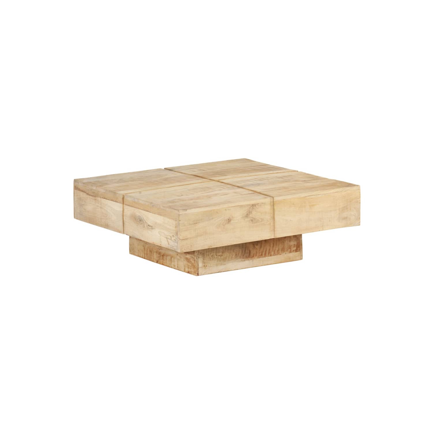 Table basse vidaXL 80 x 80 x 80 x 28 cm en bois de manguier massif
