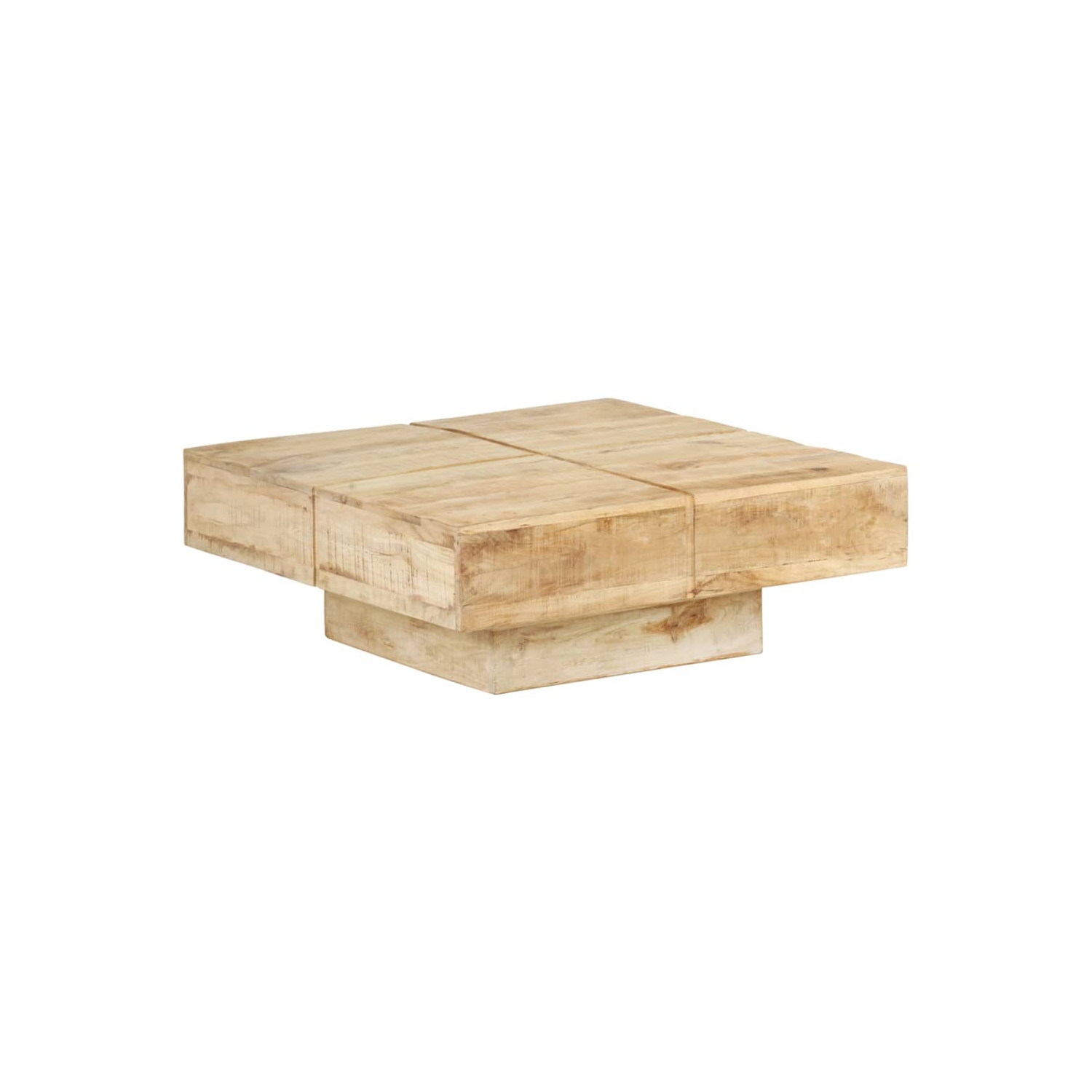 Table basse vidaXL 80 x 80 x 80 x 28 cm en bois de manguier massif