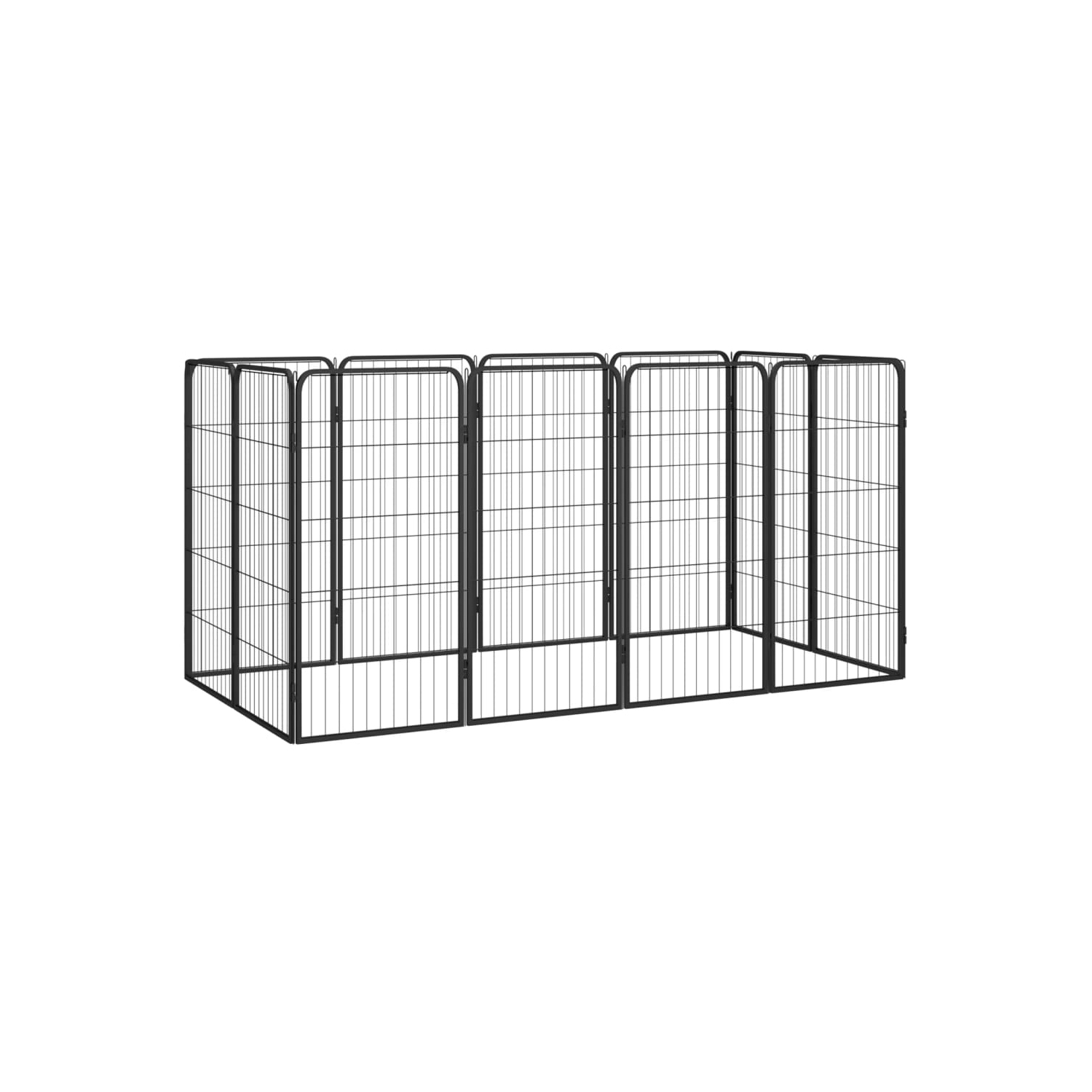 vidaXL 12-Panel Dog Playpen Black 50x100 cm Powder-coated Steel