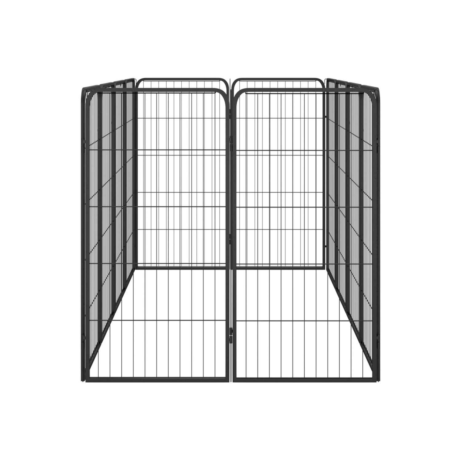 vidaXL 12-Panel Dog Playpen Black 50x100 cm Powder-coated Steel