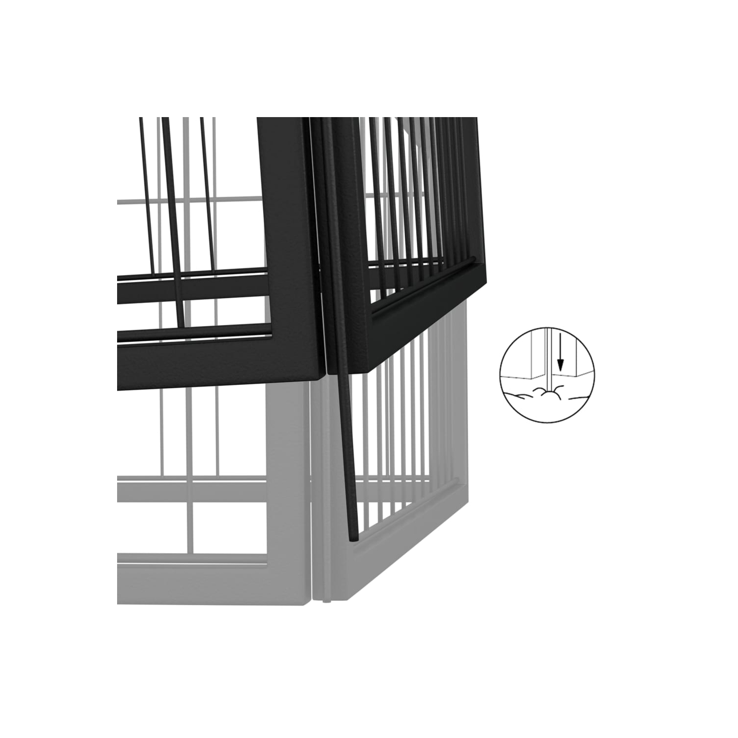 vidaXL 12-Panel Dog Playpen Black 50x100 cm Powder-coated Steel