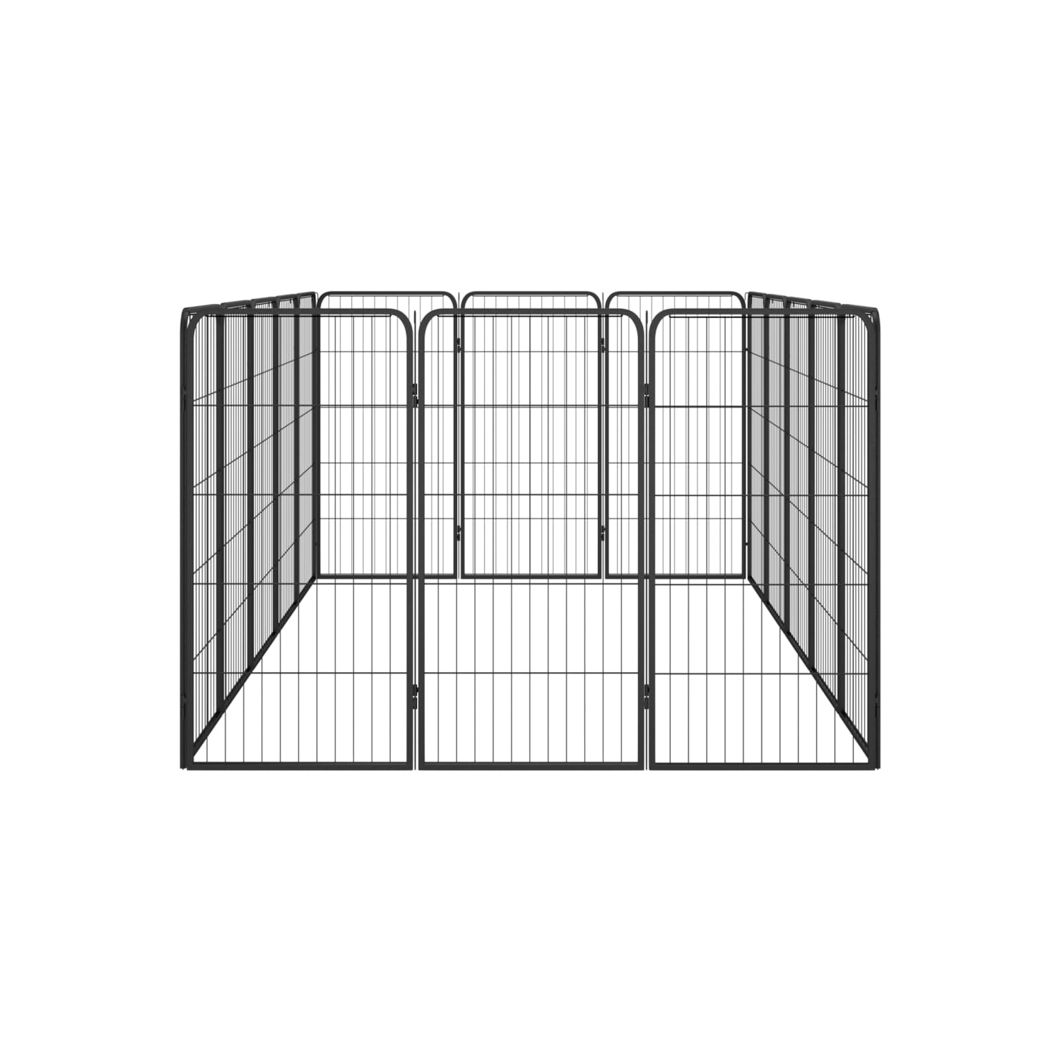 vidaXL 16-Panel Dog Playpen Black 50x100 cm Powder-coated Steel