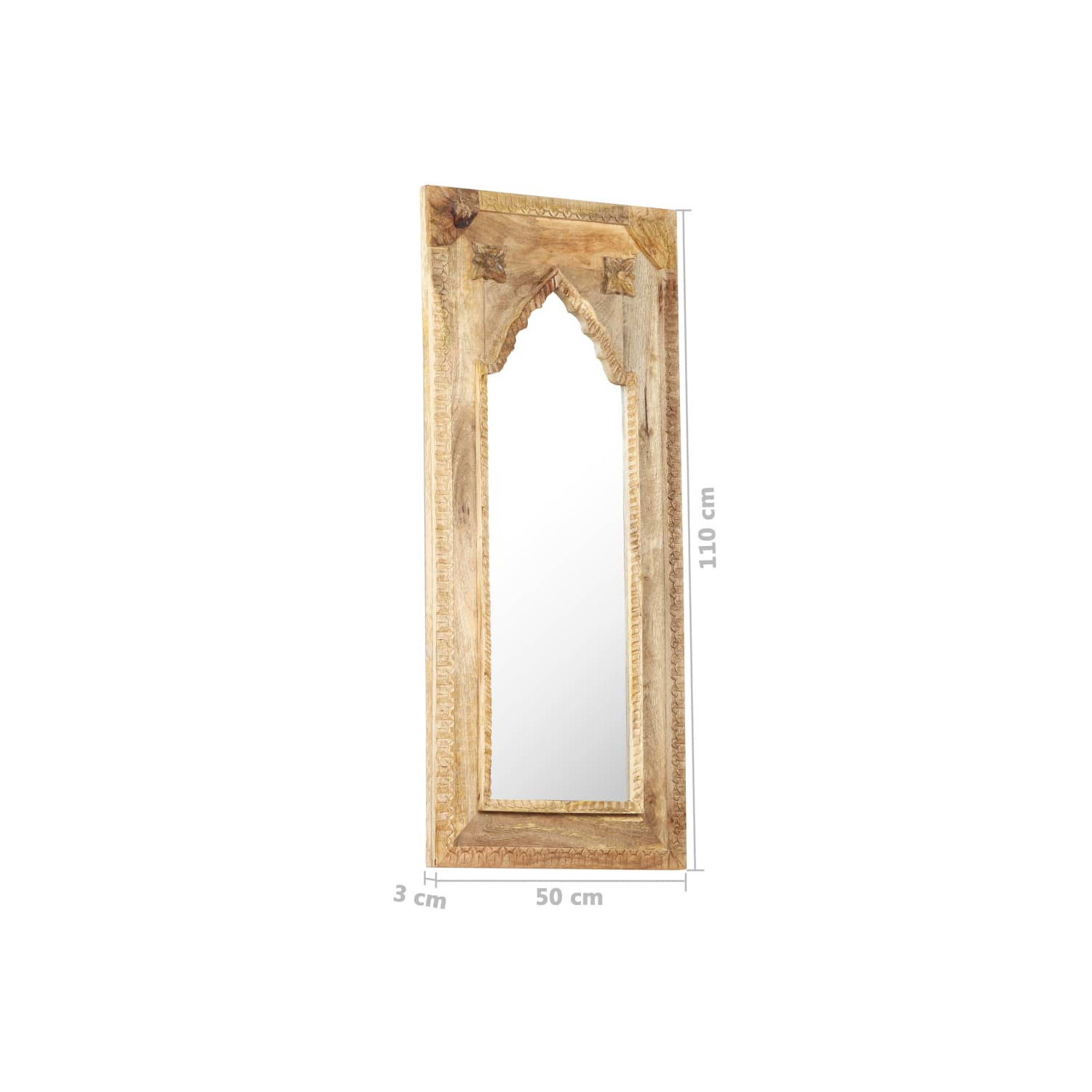 vidaXL Mirror 50x3x110 cm Solid Mango Wood