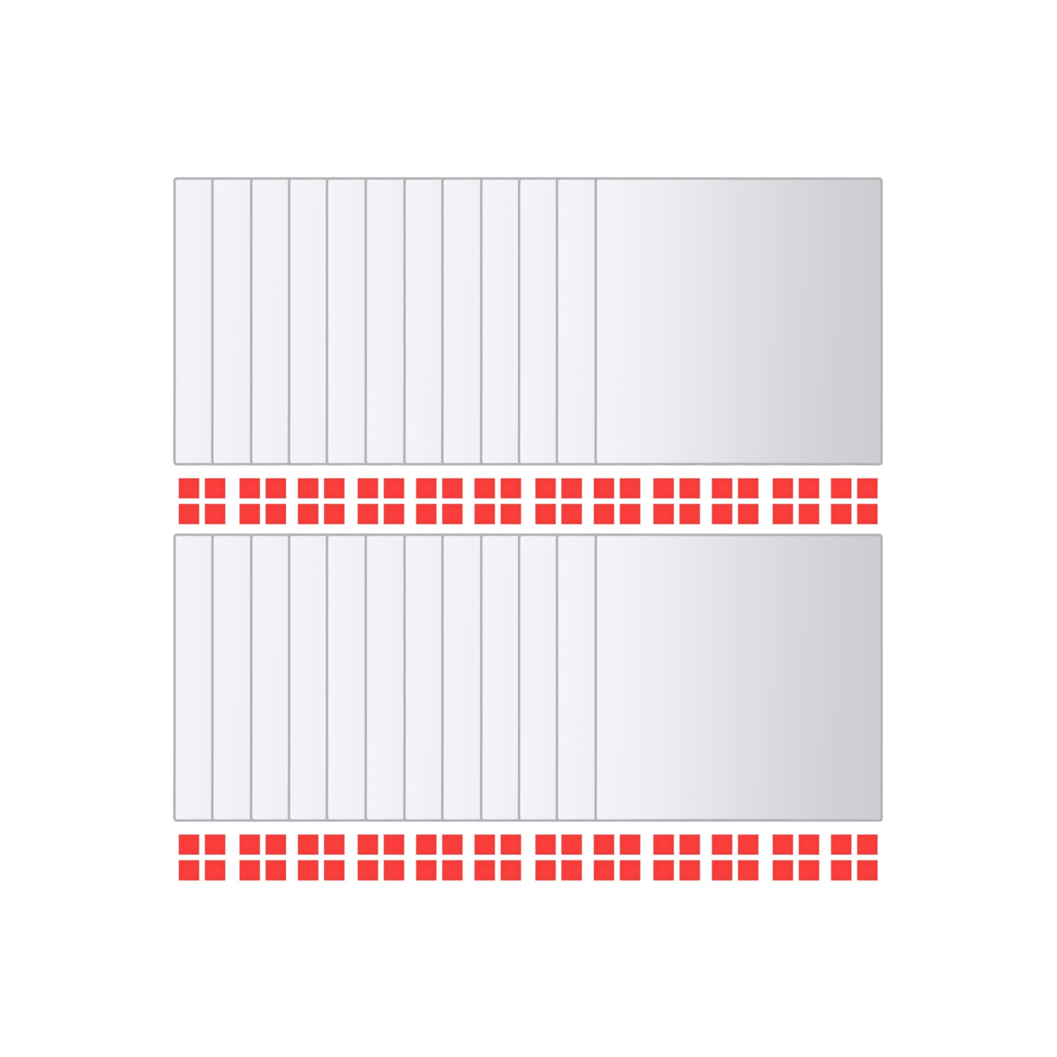 vidaXL 24 pcs Mirror Tiles Square Glass