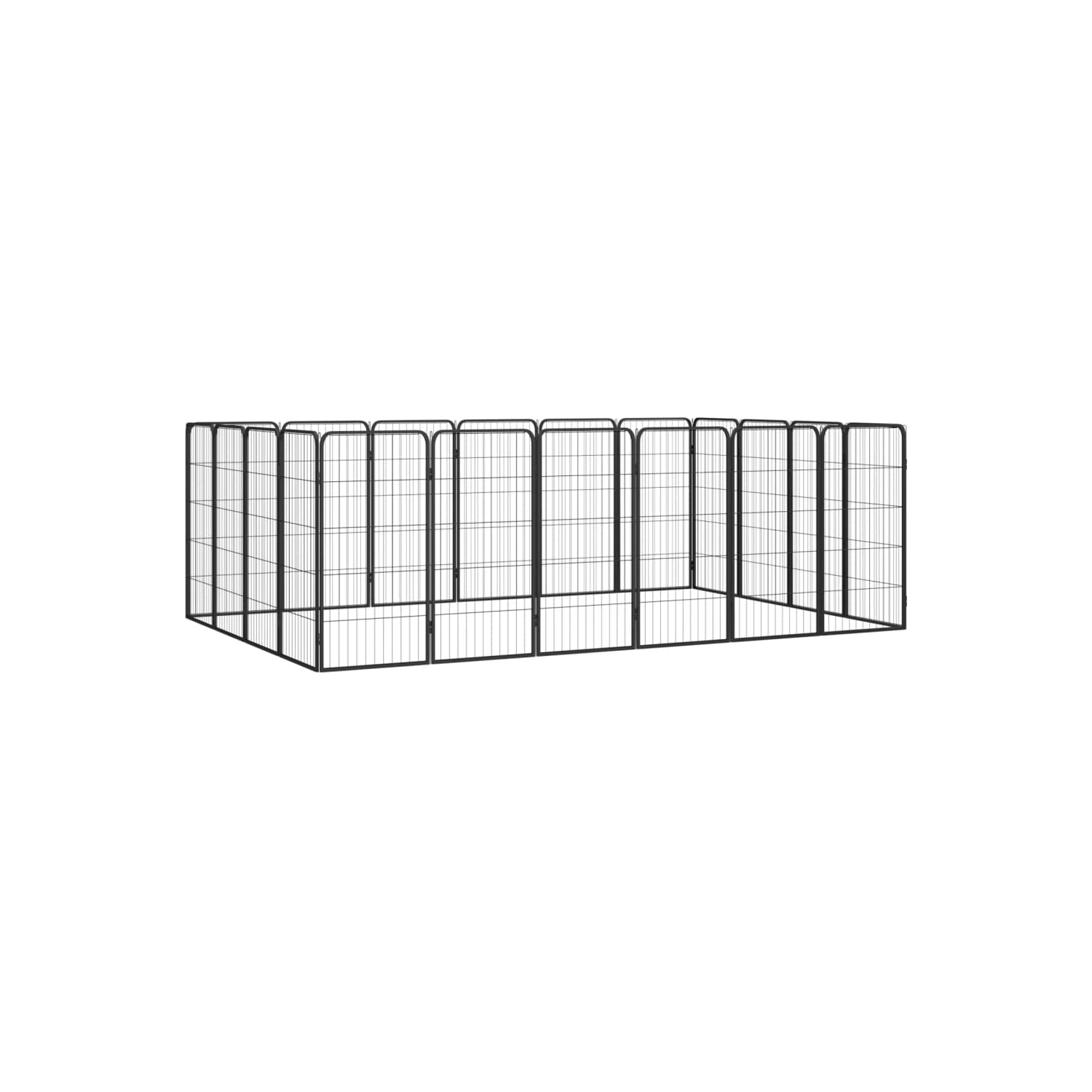 vidaXL 20-Panel Dog Playpen Black 50x100 cm Powder-coated Steel
