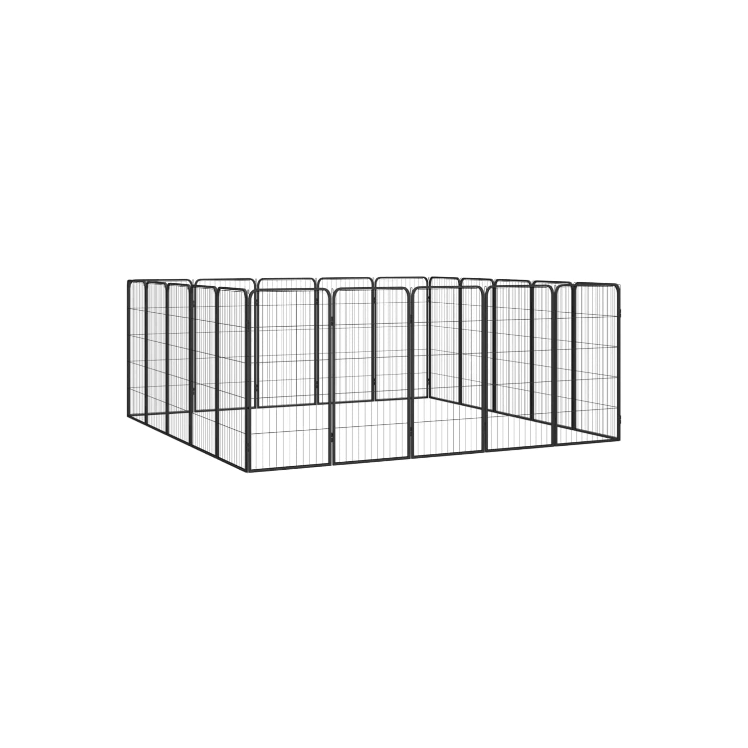 vidaXL 20-Panel Dog Playpen Black 50x100 cm Powder-coated Steel