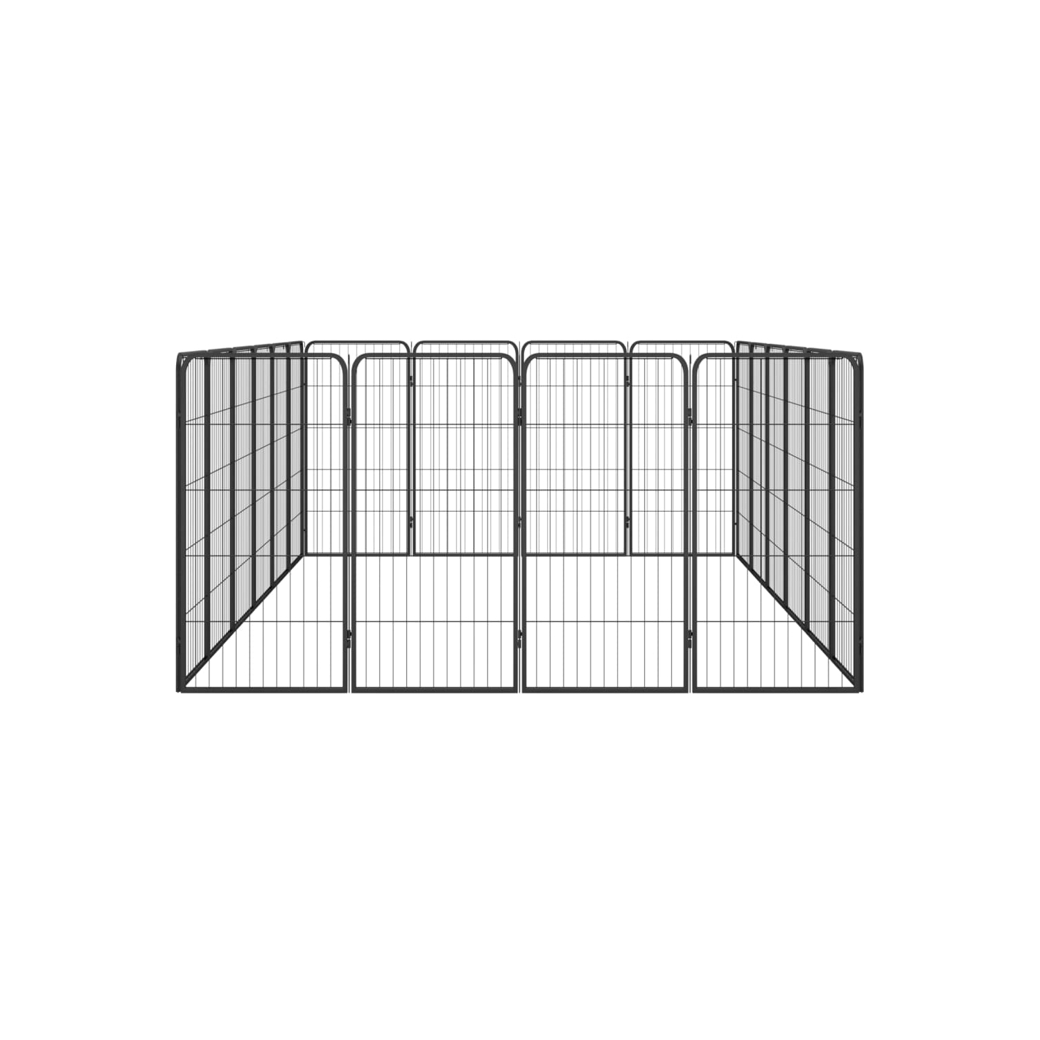 vidaXL 20-Panel Dog Playpen Black 50x100 cm Powder-coated Steel